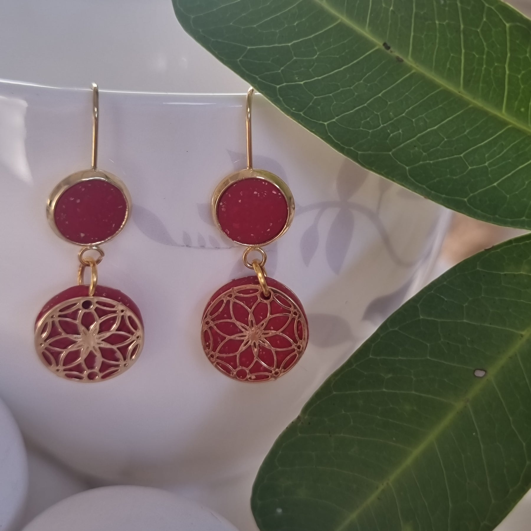 Red Lace Dangles