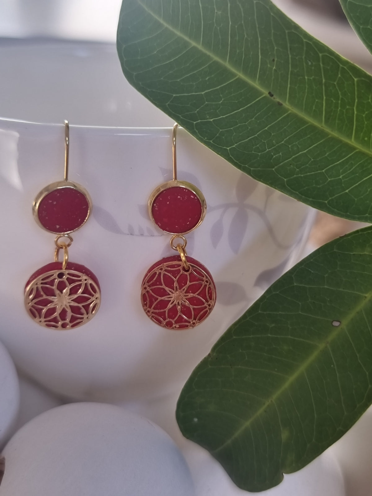 Red Lace Dangles