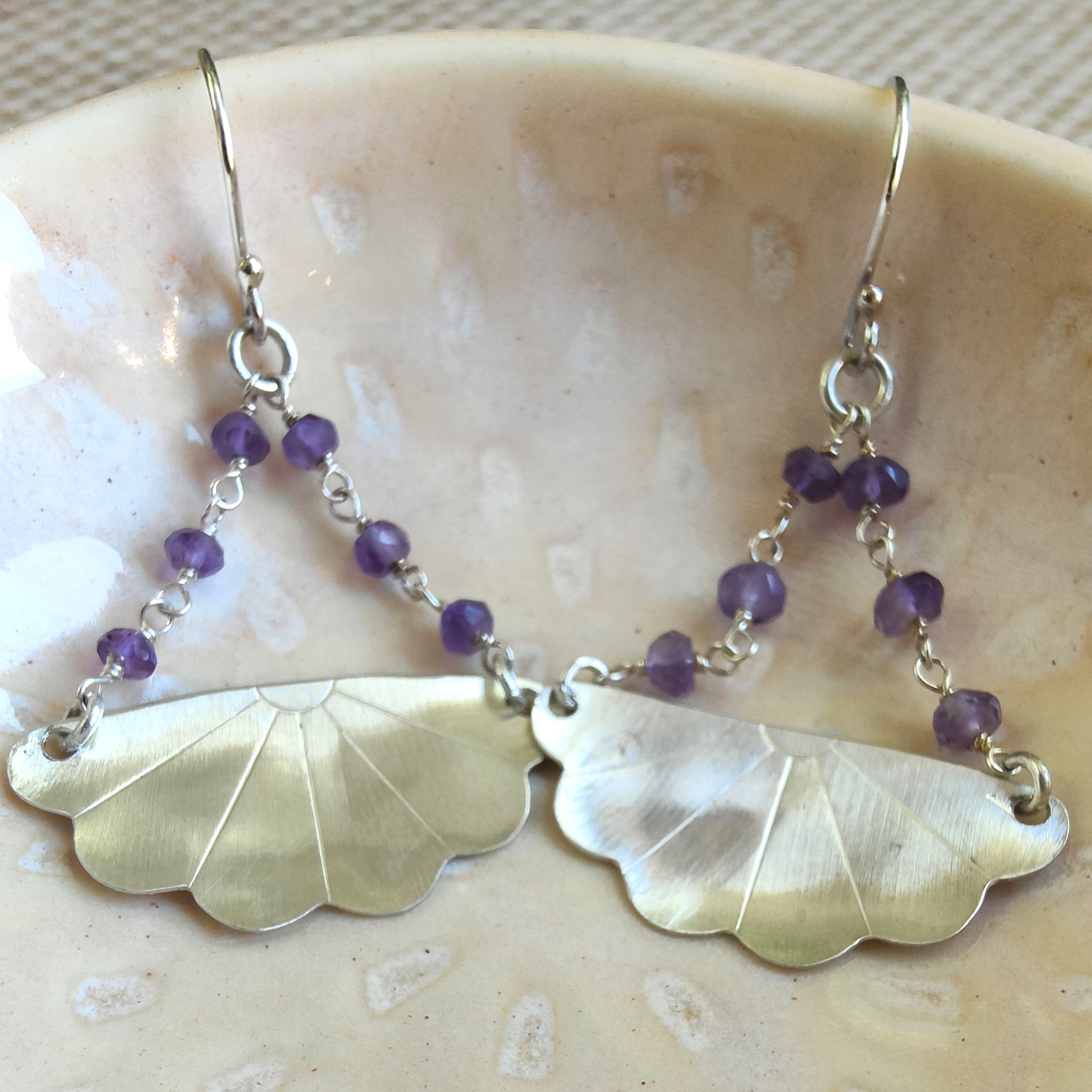 Japanese Iced Tea Spoon Earrings – Amethyst