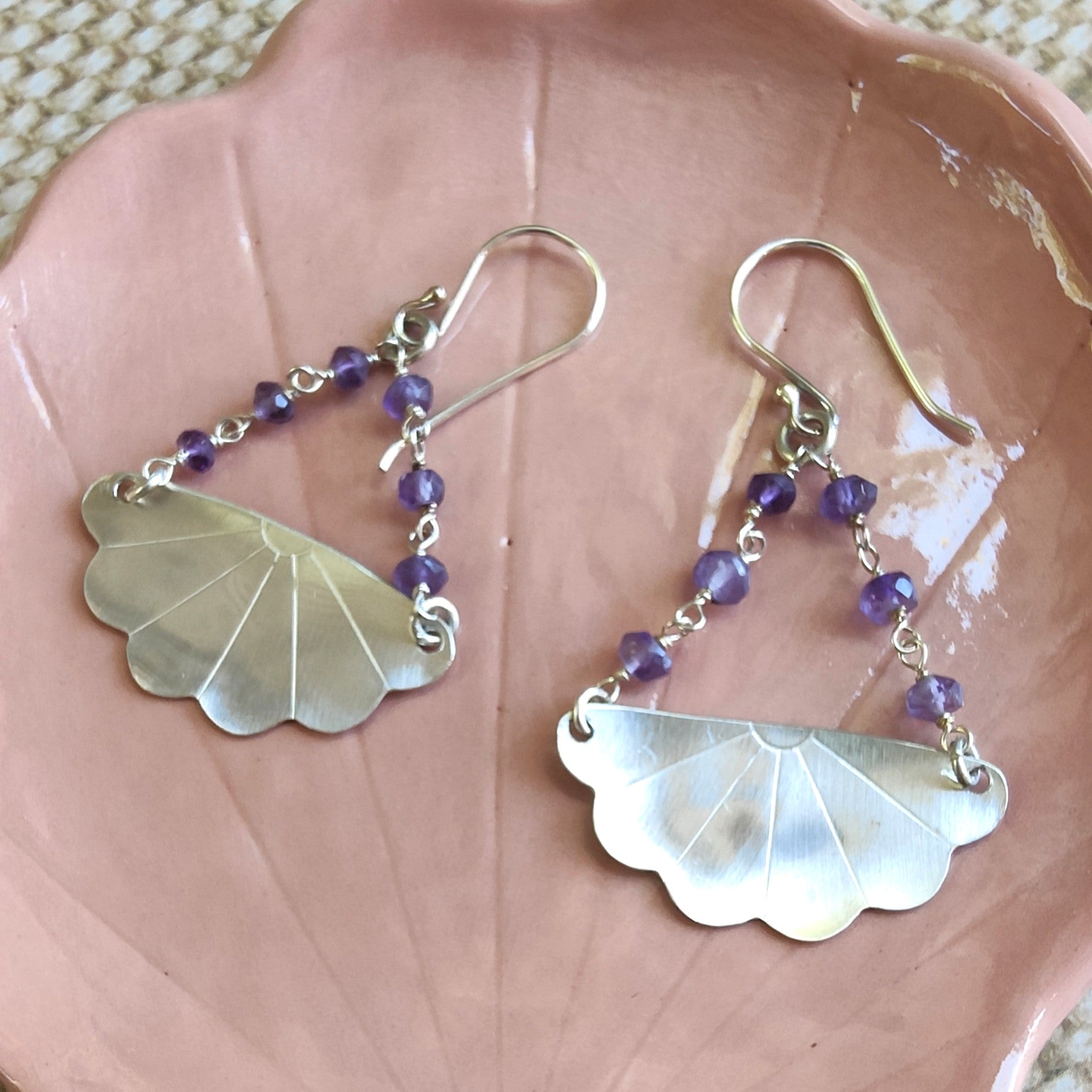 Japanese Iced Tea Spoon Earrings – Amethyst