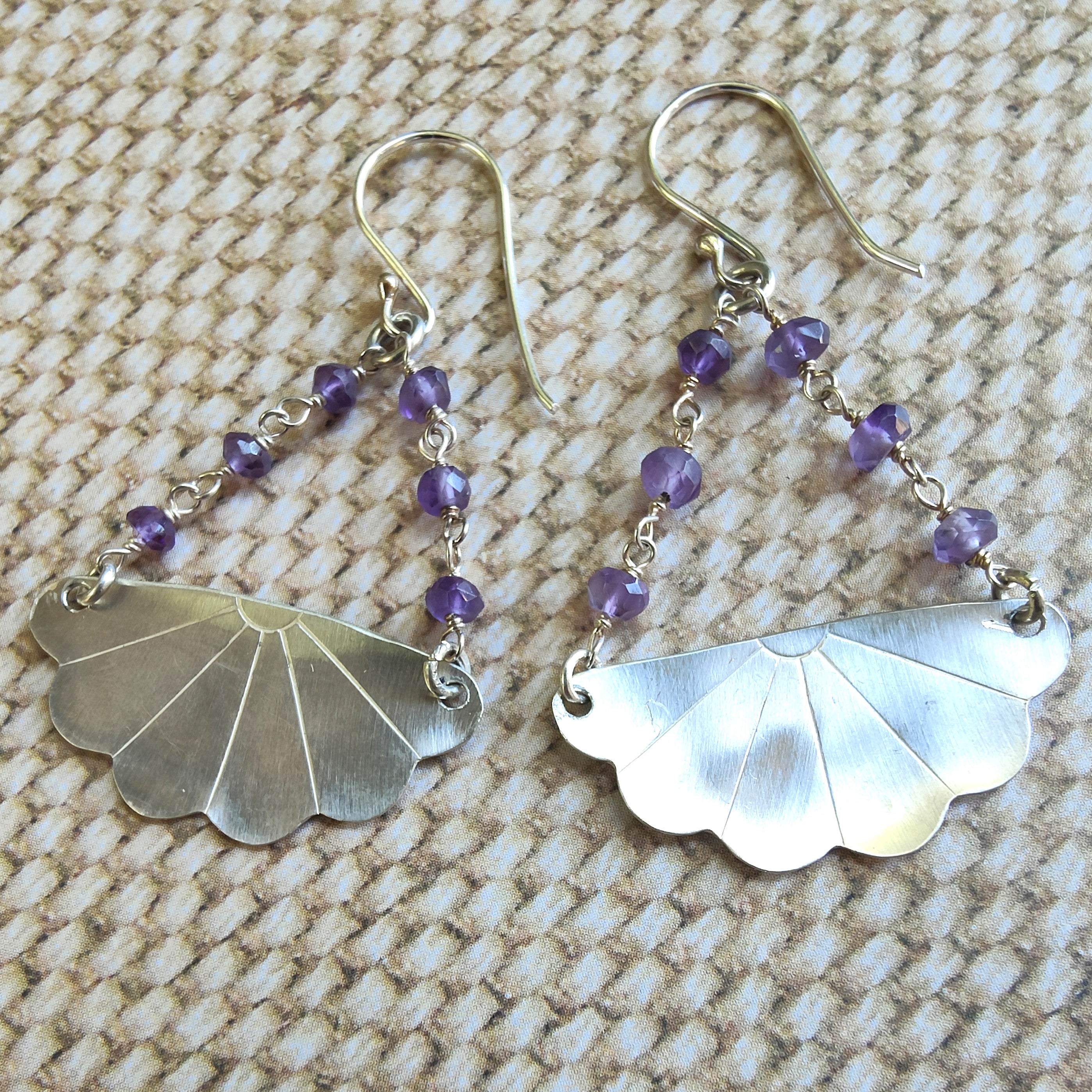 Japanese Iced Tea Spoon Earrings – Amethyst