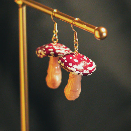 Red Mushroom Earrings
