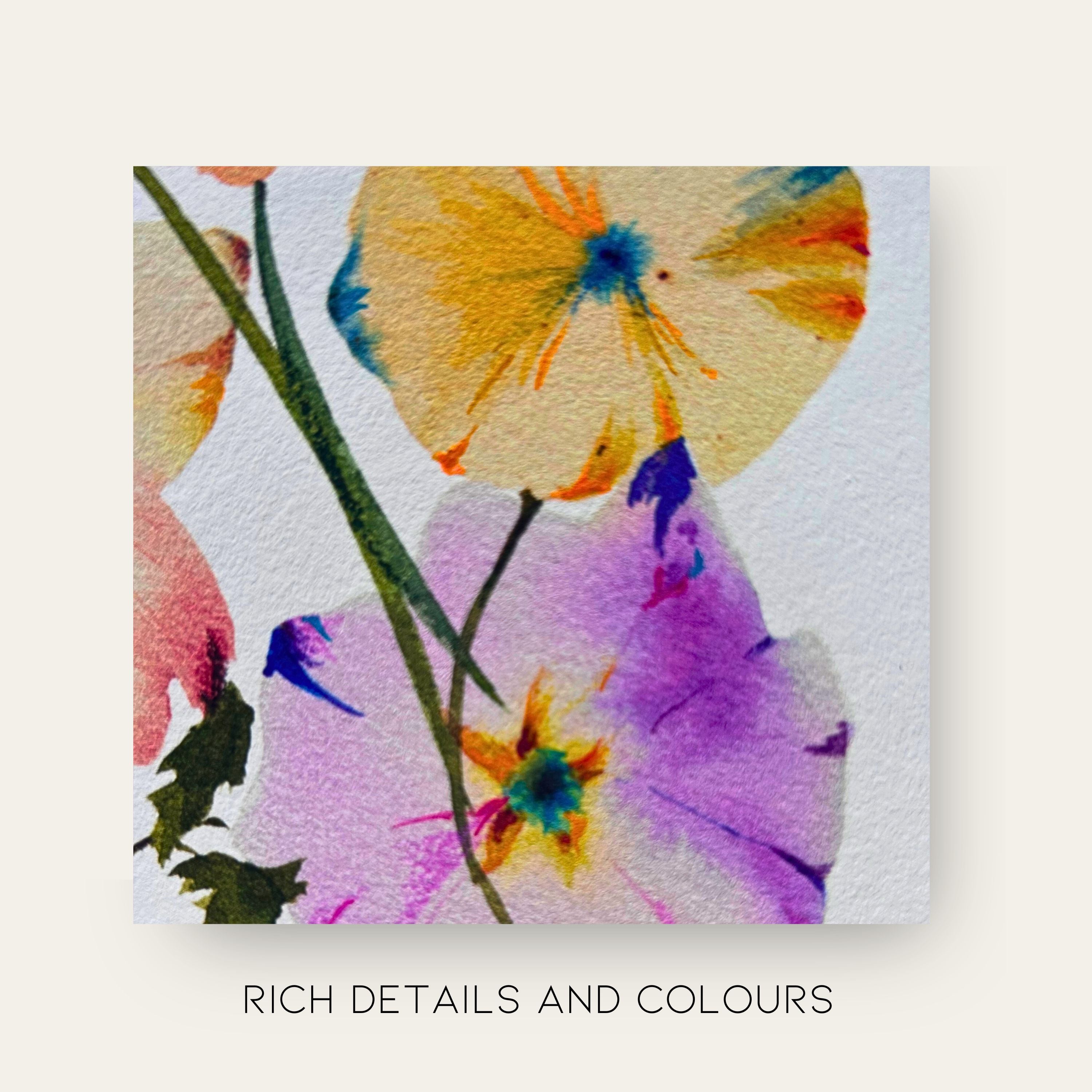 "Summer's Whisper" | Handmade | Gift for Her | Archival Botanical Wall Art Print | Original Floral Watercolour Painting | A4 Print | Free Shipping