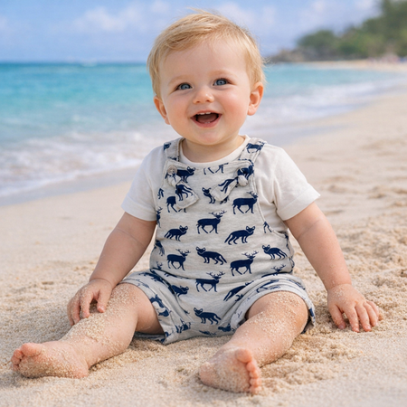 Foxy Knotted Baby Overalls