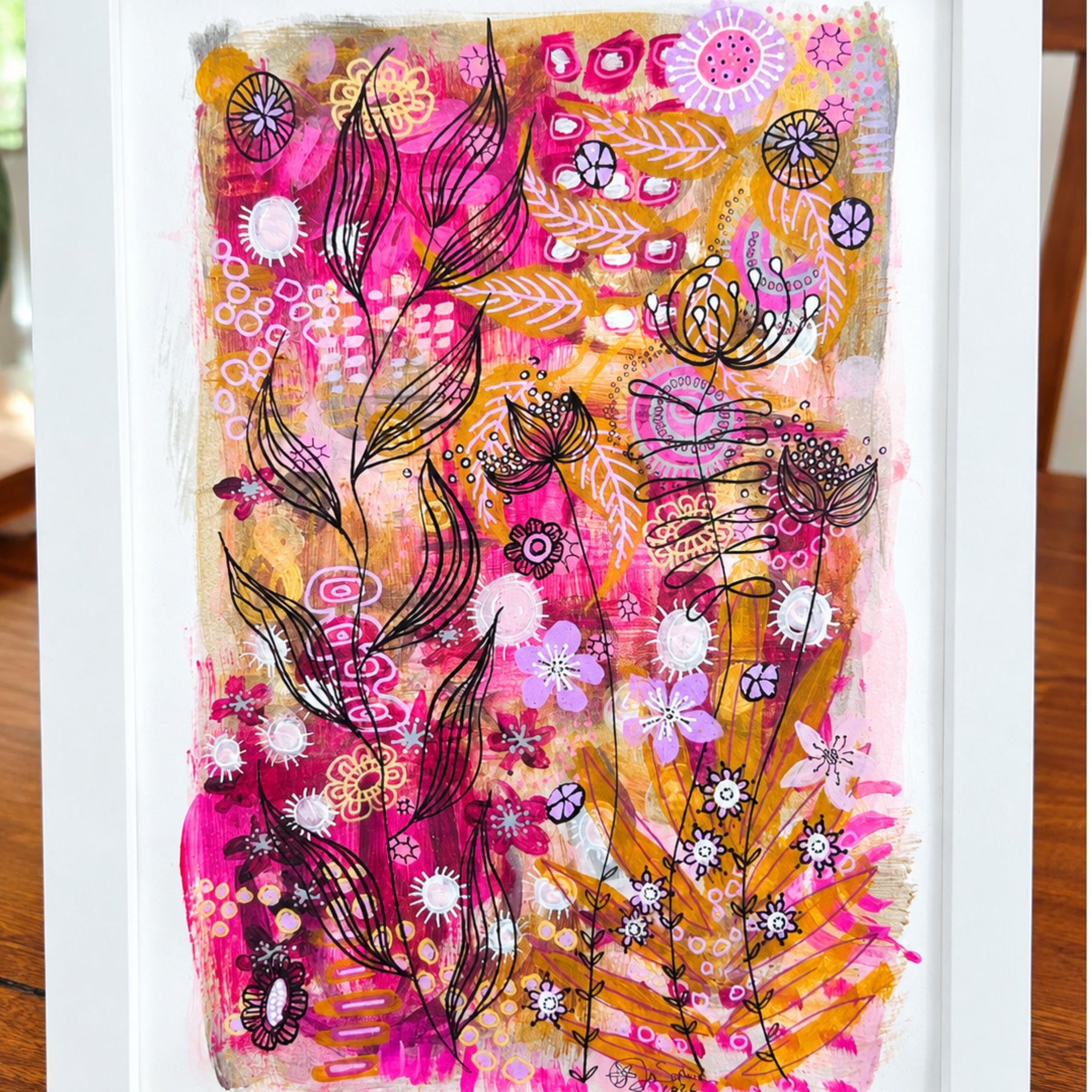 Original Hand Painted Artwork : Botanical Threads