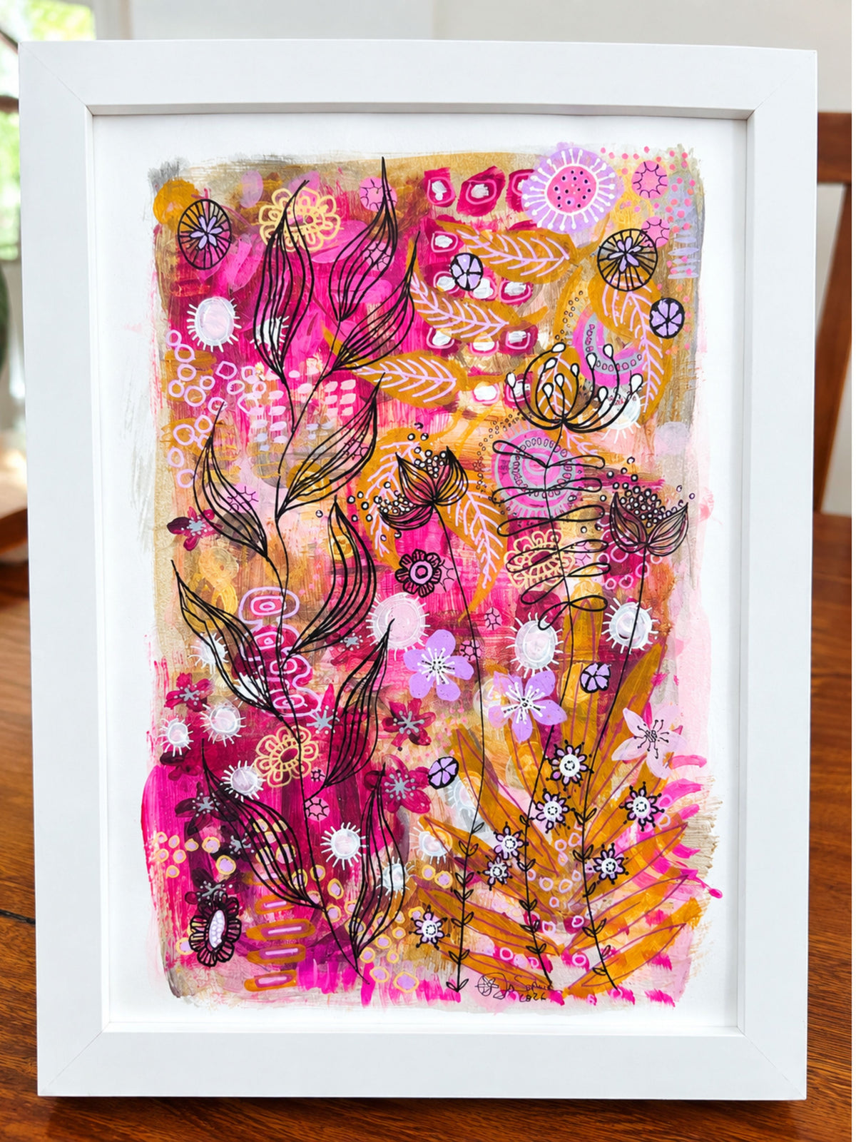 Original Hand Painted Artwork : Botanical Threads