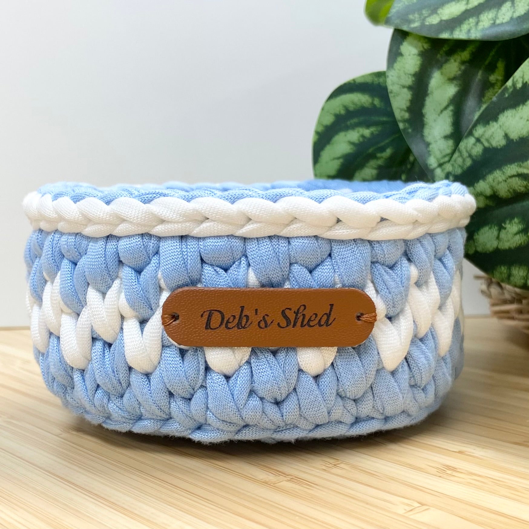 Crochet Basket - Round - 2 Tone