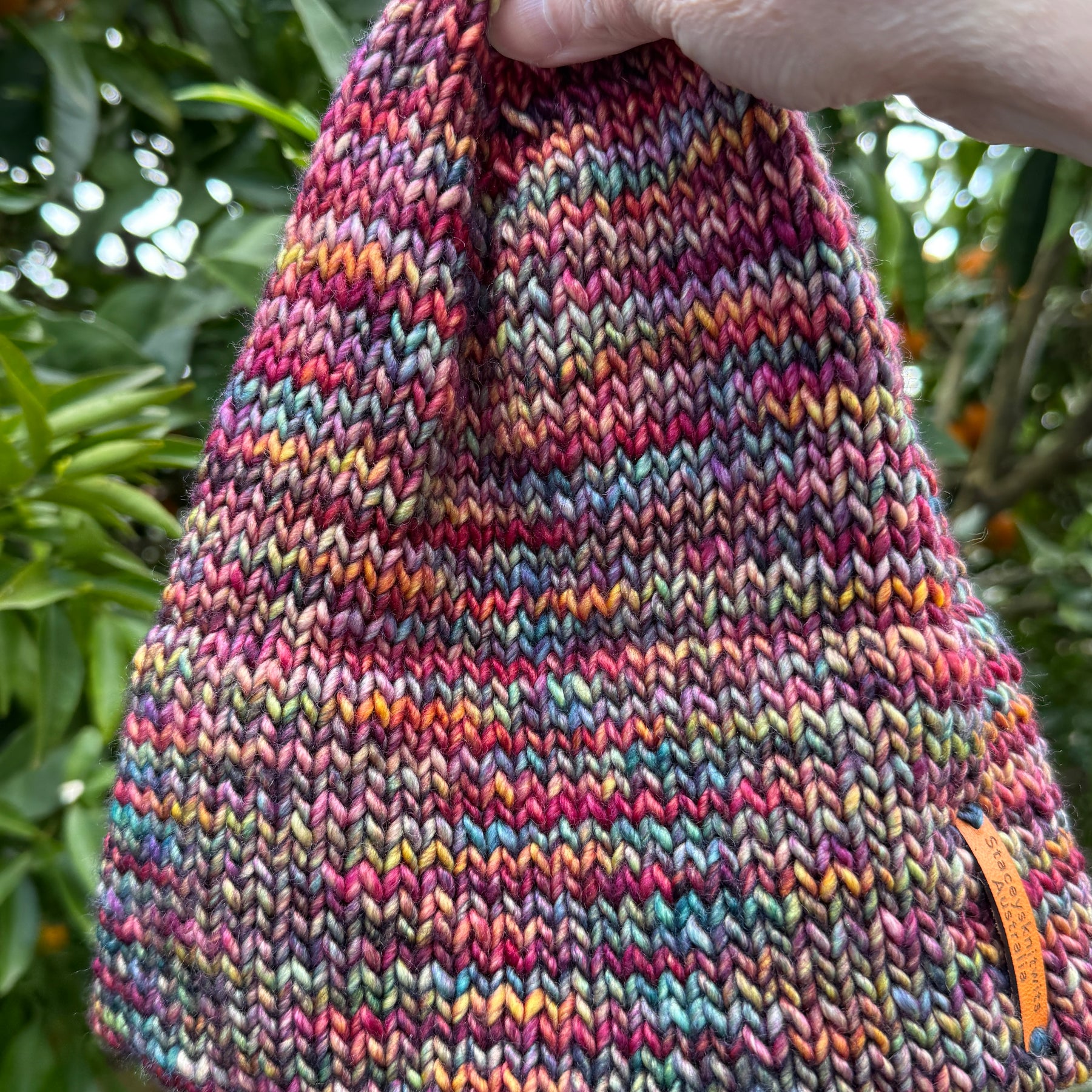 Hand Knitted Merino Beanie, Colorful unisex beanie