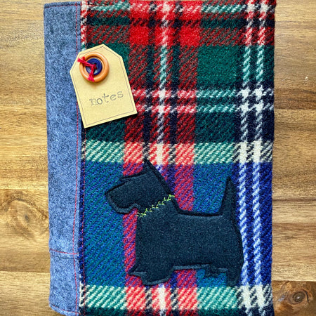 A5 Upcycled Notebook Scotty Dog - Black
