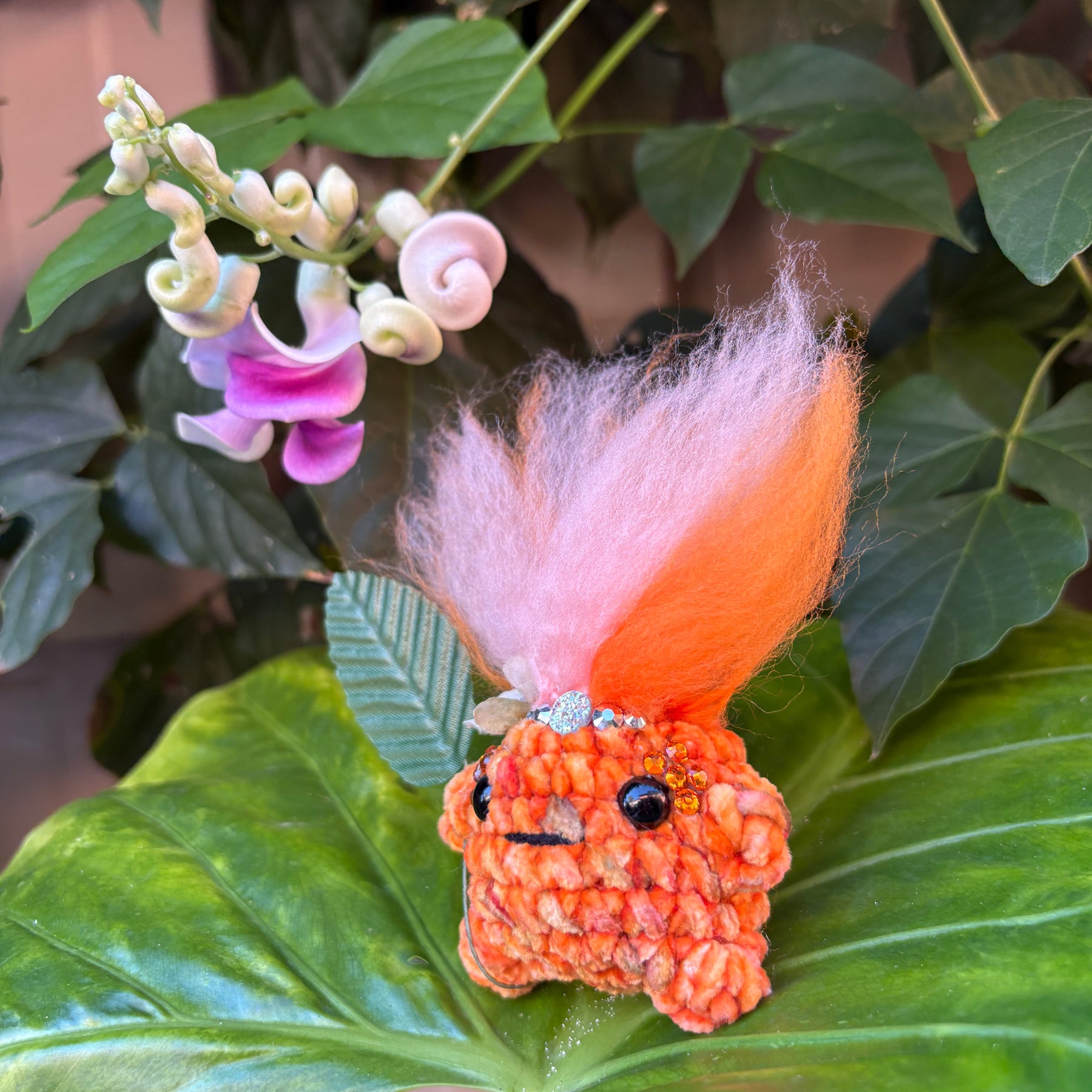 Handmade crochet Cosplay Forest Sprite woodland guardian fairy creature familiar
