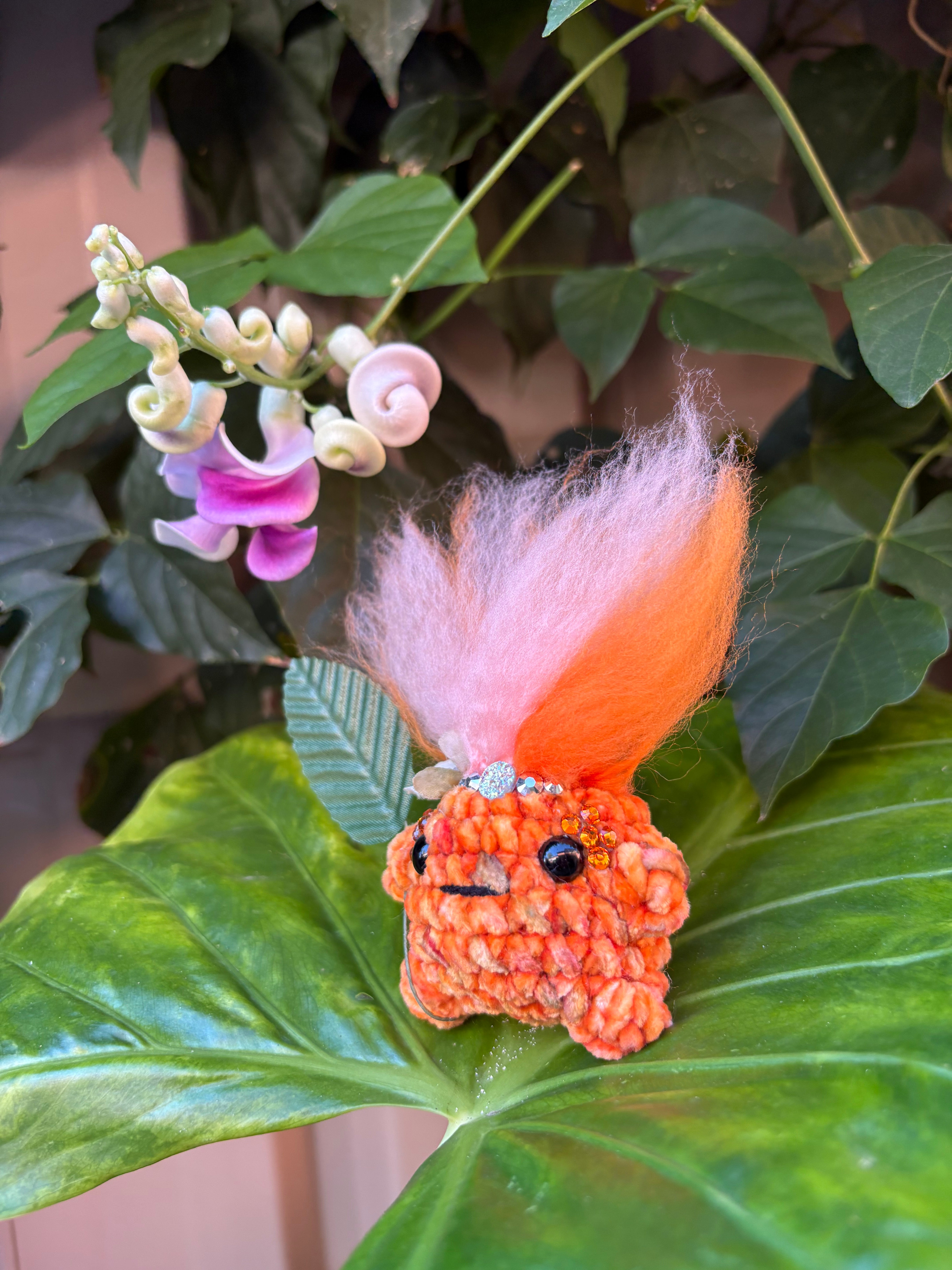 Handmade crochet Cosplay Forest Sprite woodland guardian fairy creature familiar