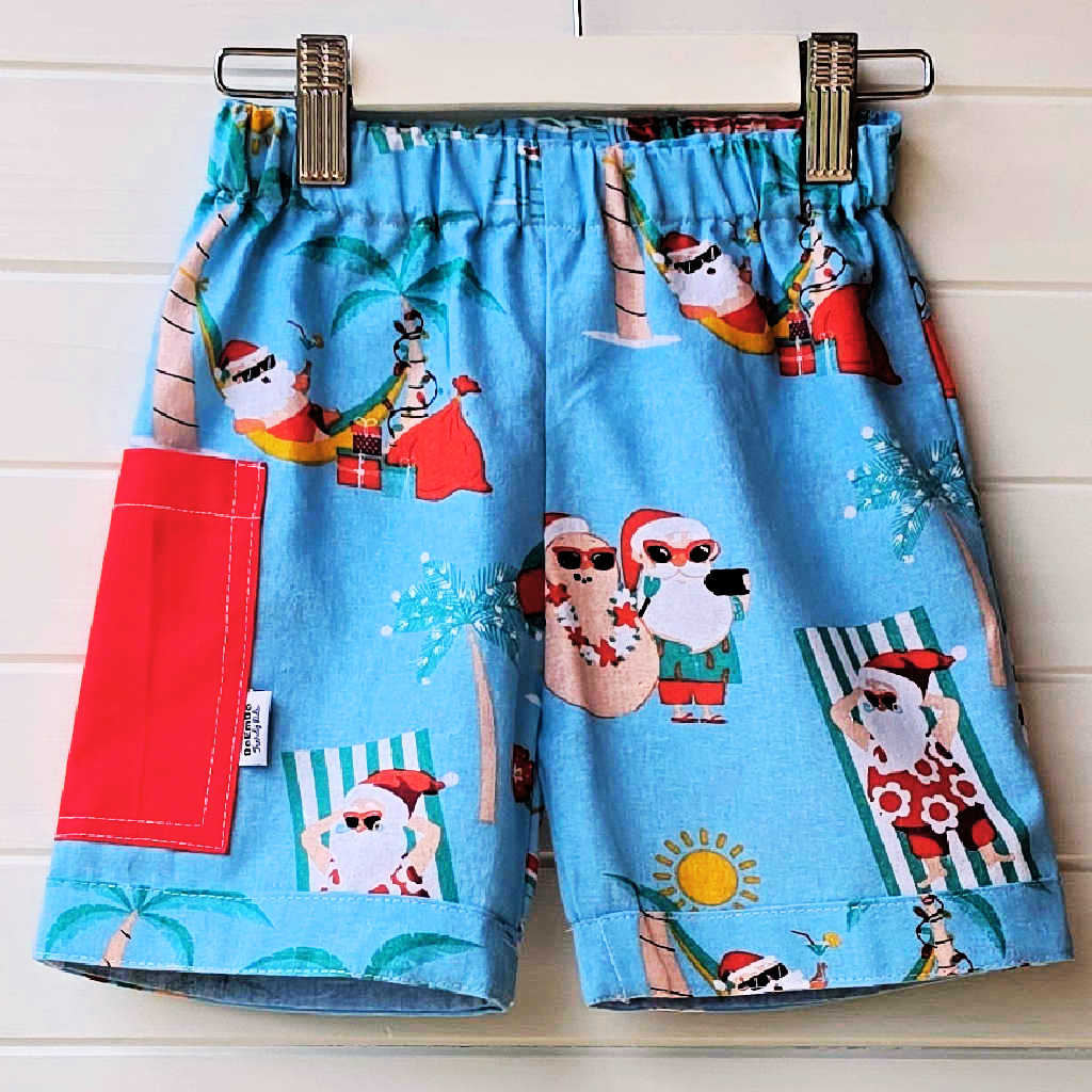 Handmade Christmas Shorts | Size 1 & 2 Years | Beach Theme
