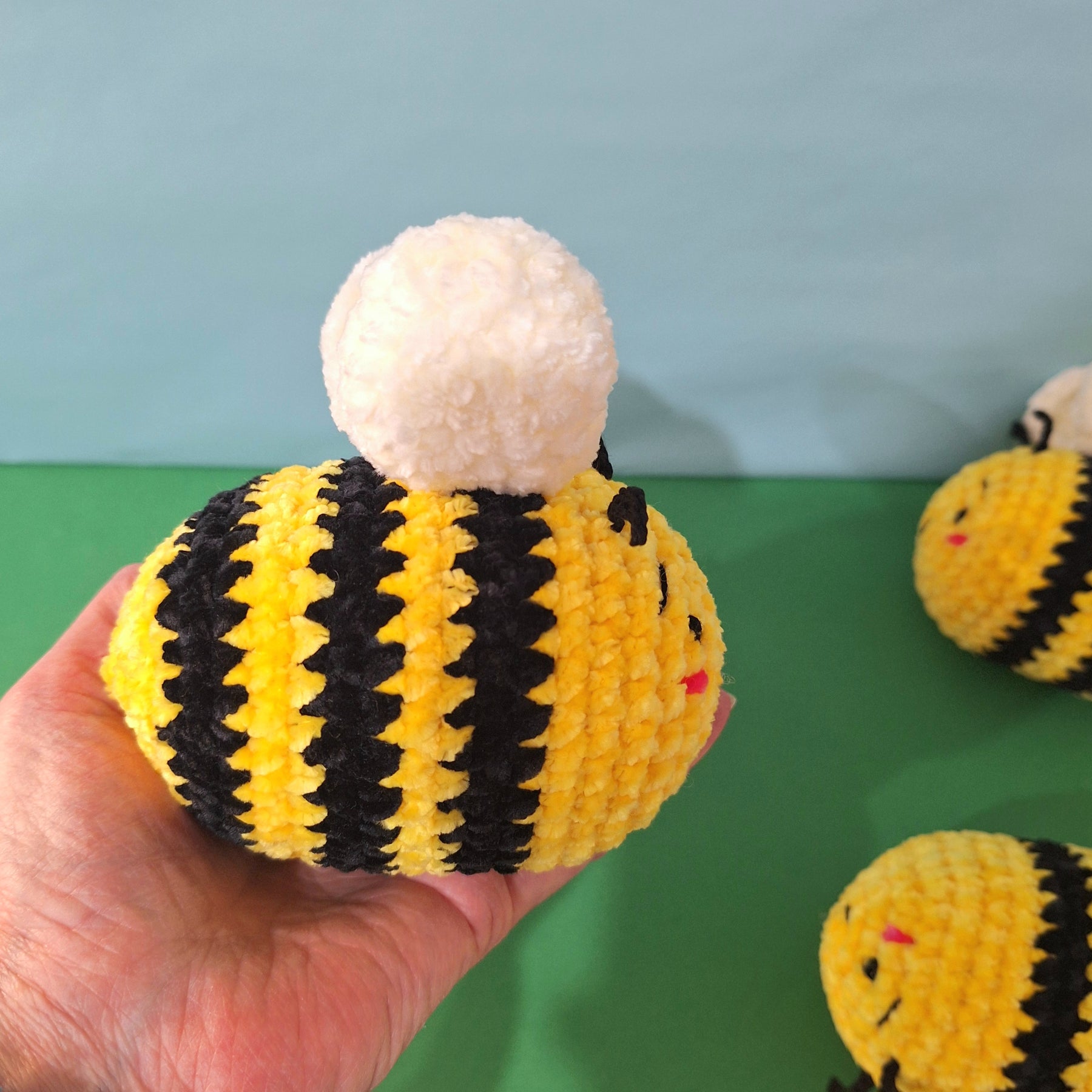 Soft Velvet Crocheted Honey Bee