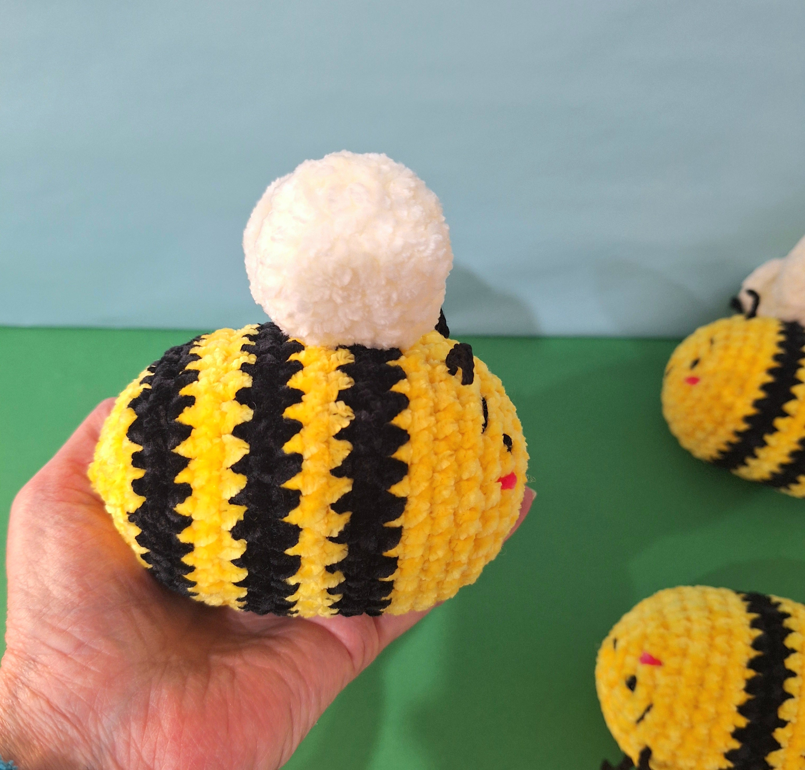 Soft Velvet Crocheted Honey Bee
