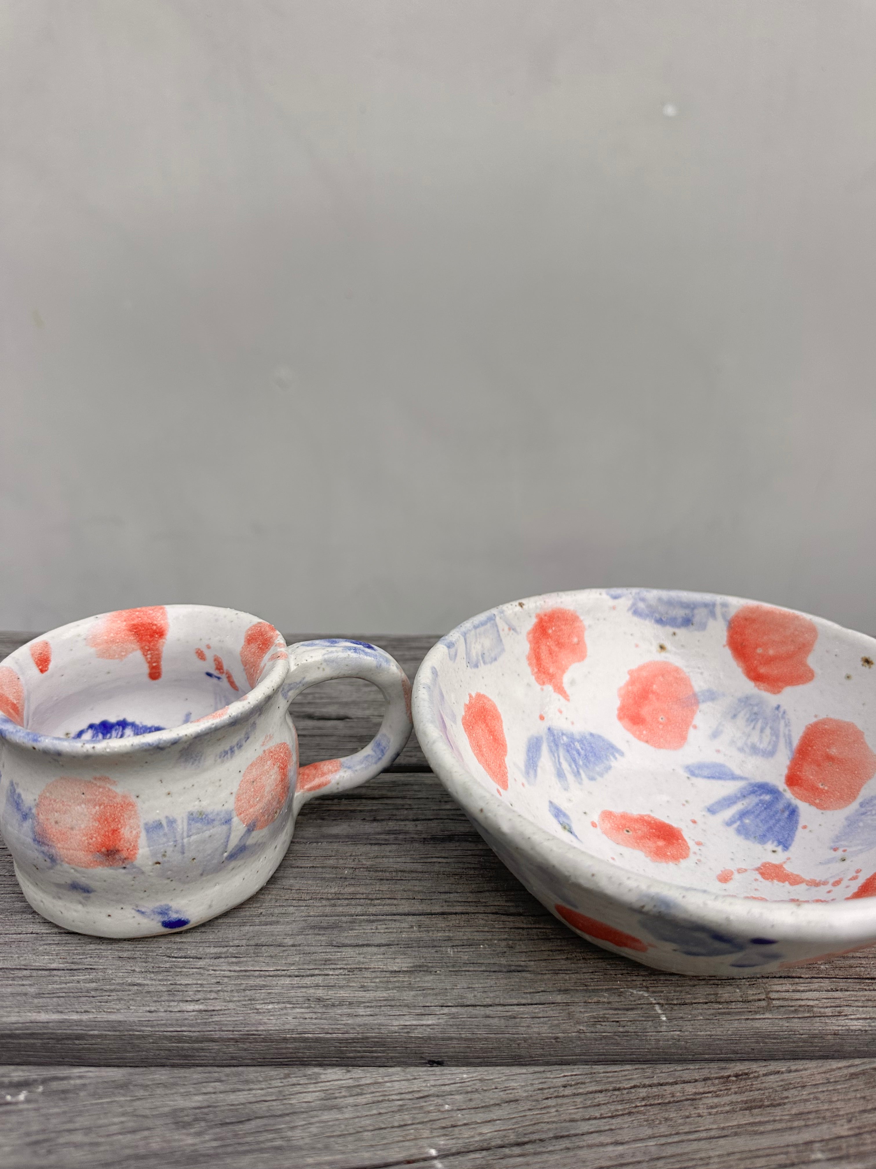 Mug and Bowl Set | Handmade Ceramic Tableware | Brushstrokes