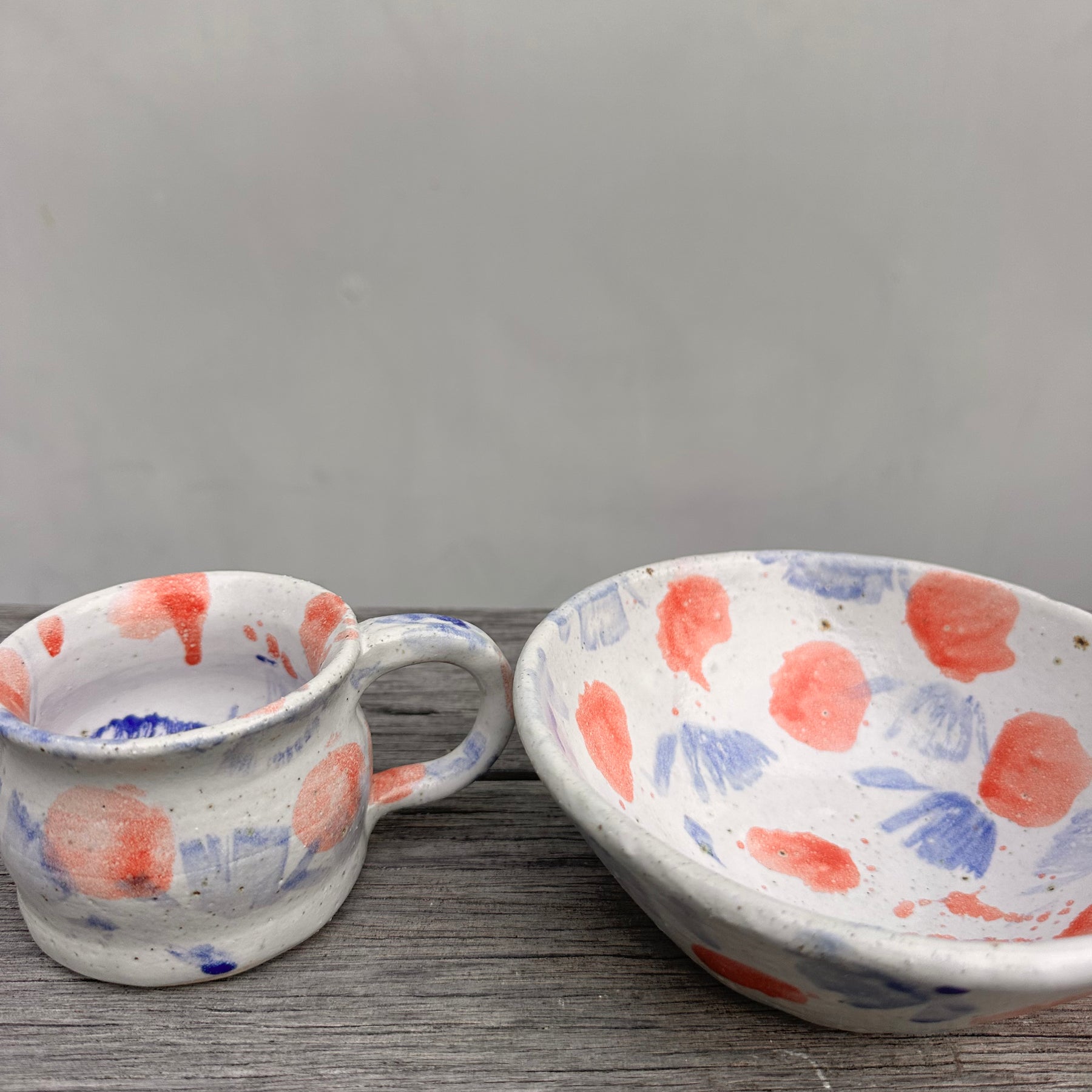 Different Strokes Handmade Mug & Bowl Set | Colourful Ceramic Breakfast Set | Stoneware