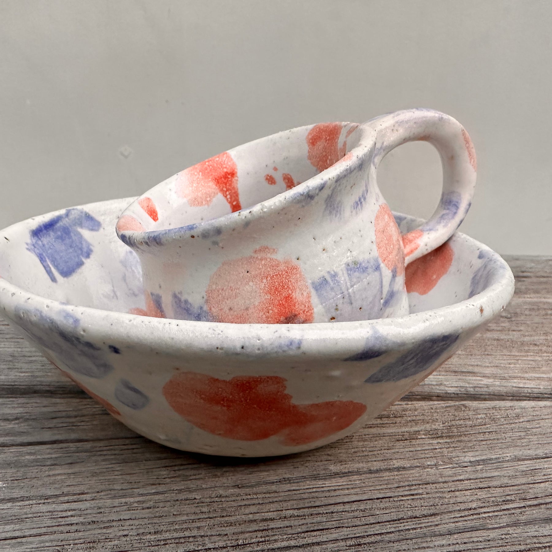 Different Strokes Handmade Mug & Bowl Set | Colourful Ceramic Breakfast Set | Stoneware