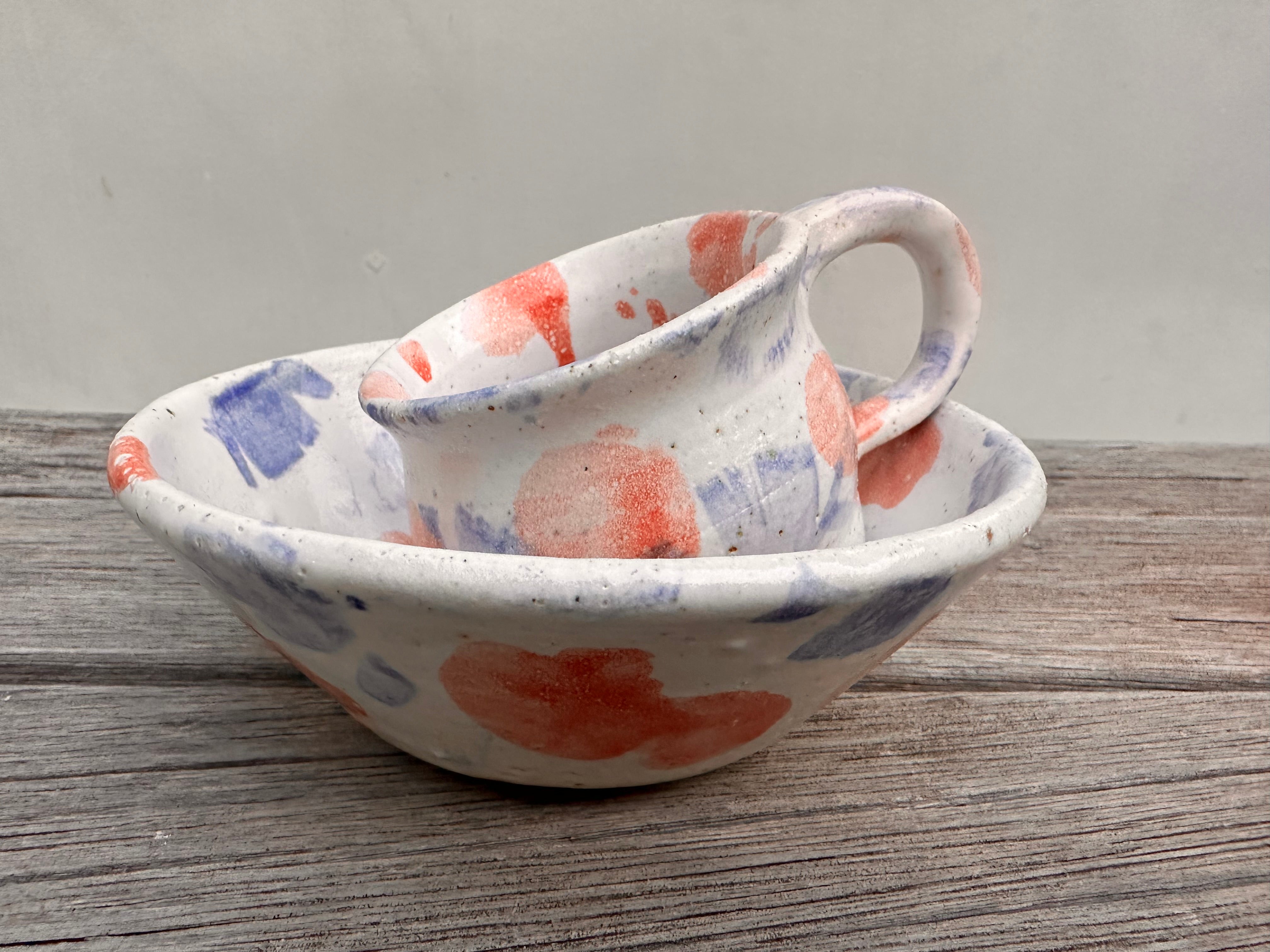 Different Strokes Handmade Mug & Bowl Set | Colourful Ceramic Breakfast Set | Stoneware