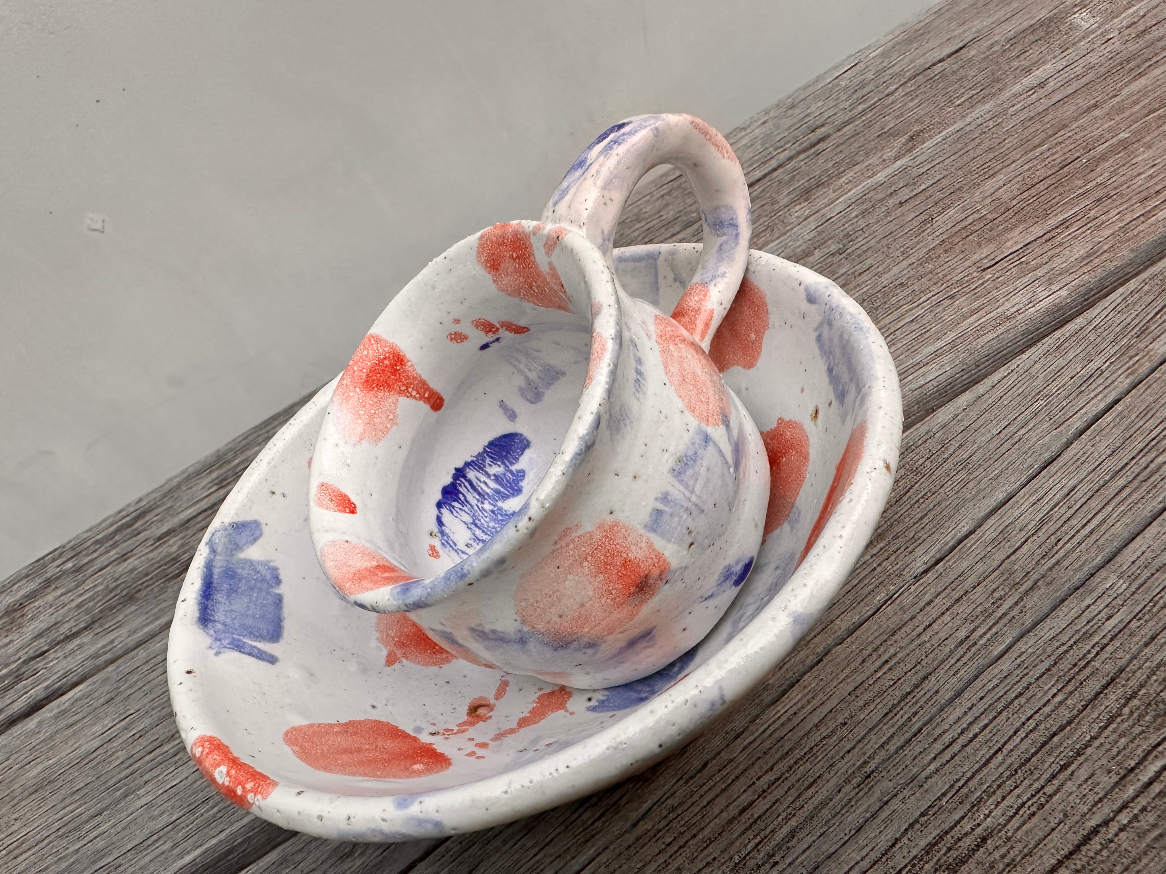 Mug and Bowl Set | Handmade Ceramic Tableware | Brushstrokes