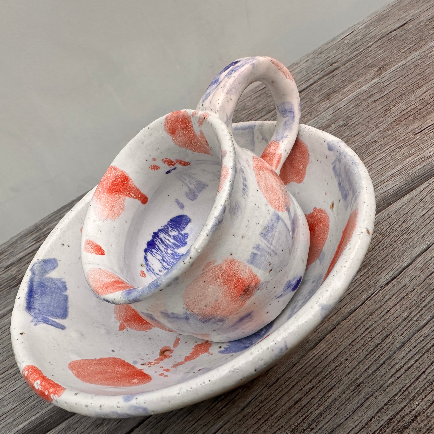 Different Strokes Handmade Mug & Bowl Set | Colourful Ceramic Breakfast Set | Stoneware