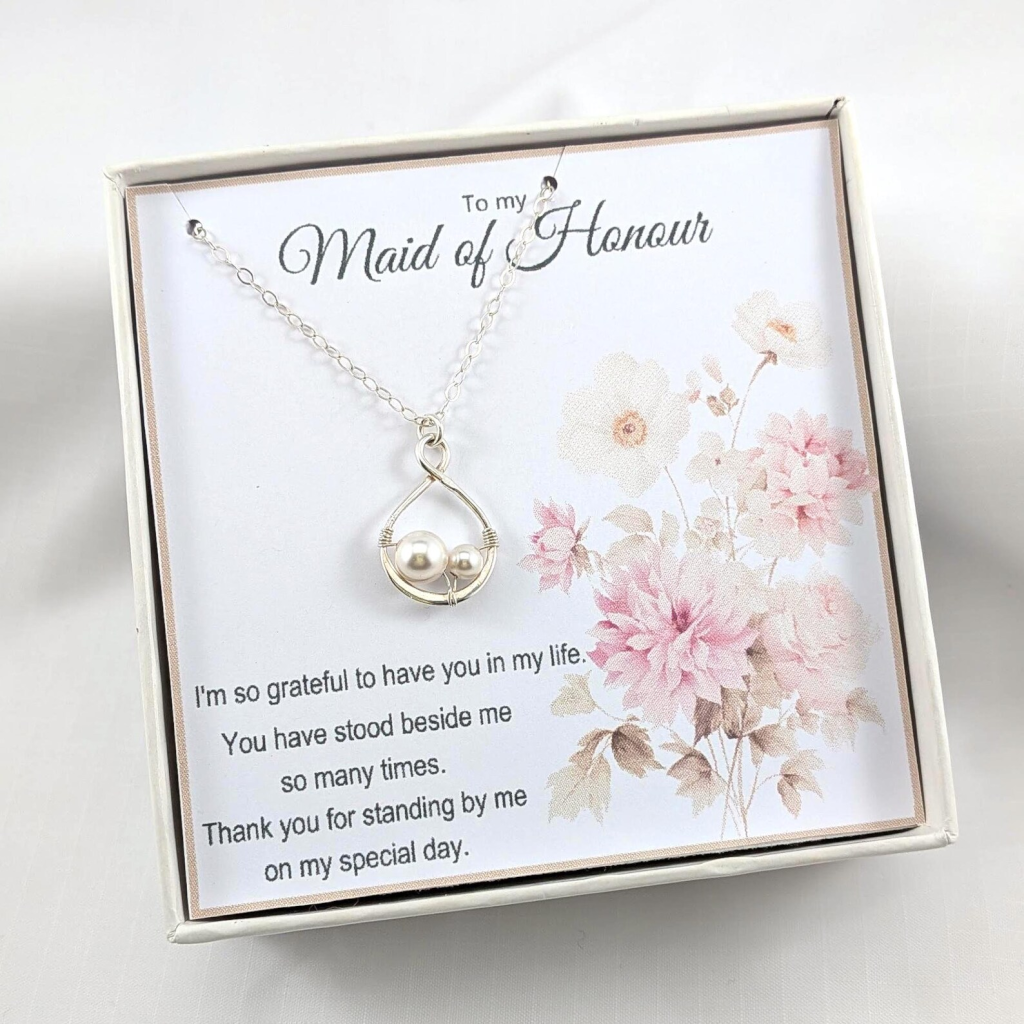 Maid of Honour Necklace, Choose Your Personalized Design