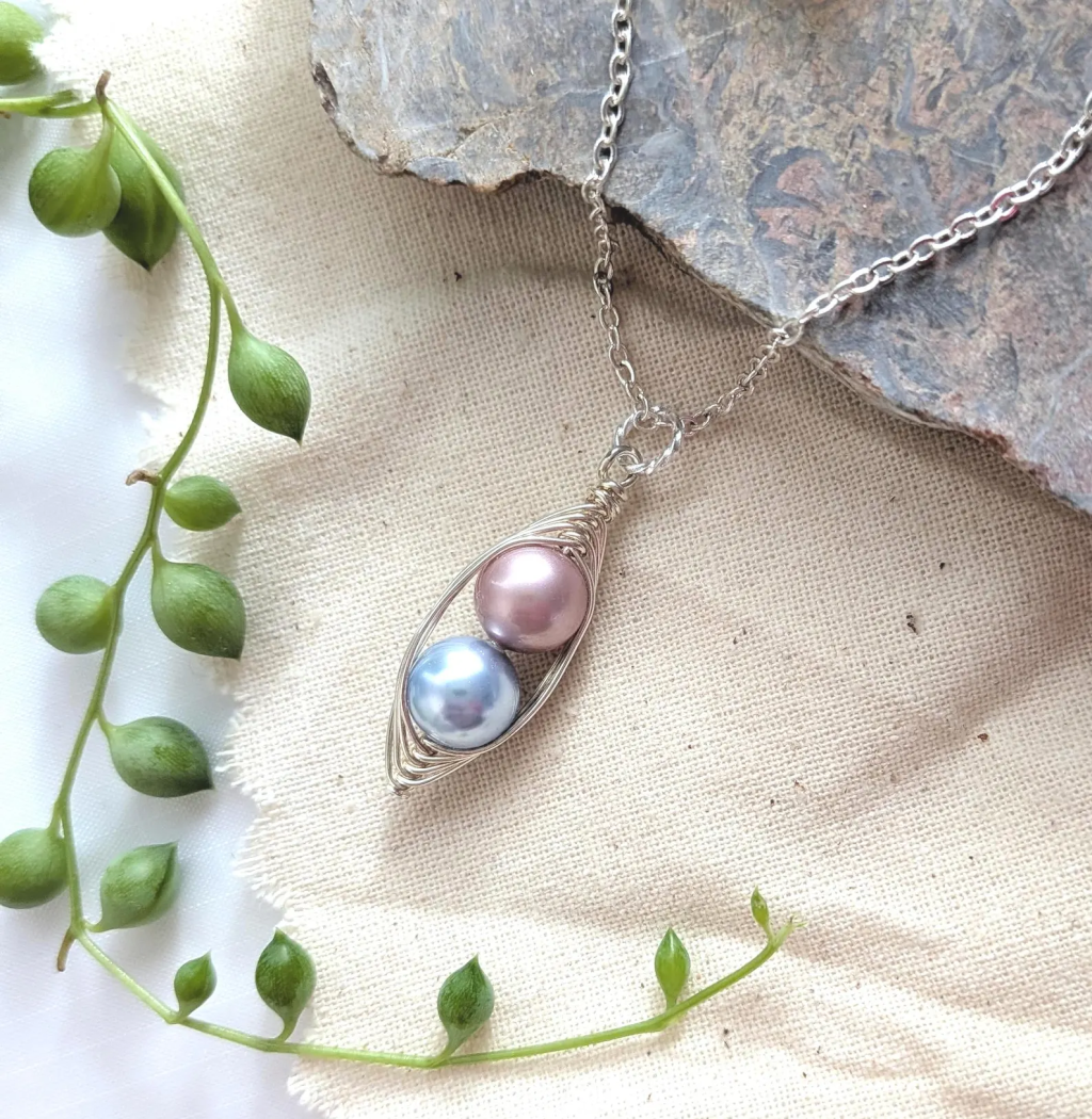 Two Peas in a Pod Necklace, Choose Finish
