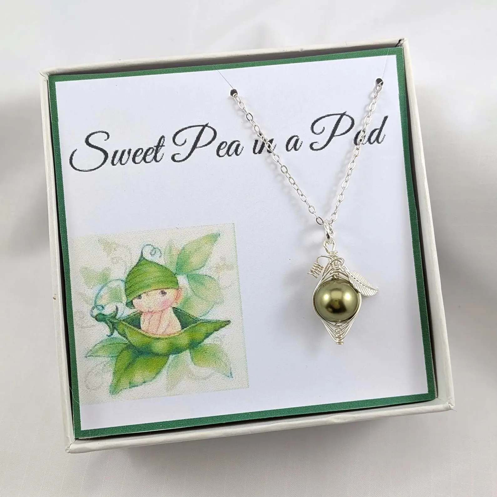 One Pea In A Pod Necklace Friendship Necklace or Sisters