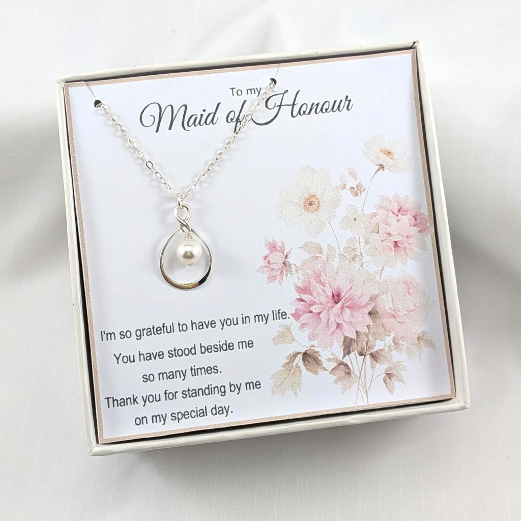 Maid of Honour Necklace, Choose Your Personalized Design