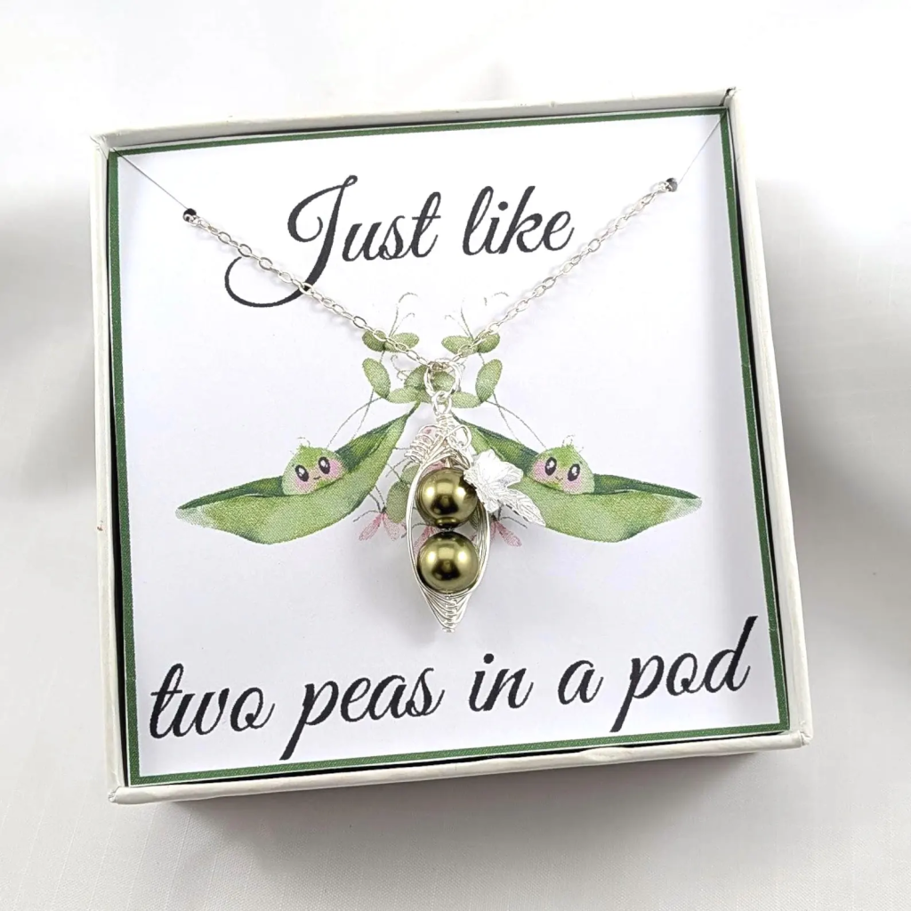 Two Peas in a Pod Best Friends Necklace