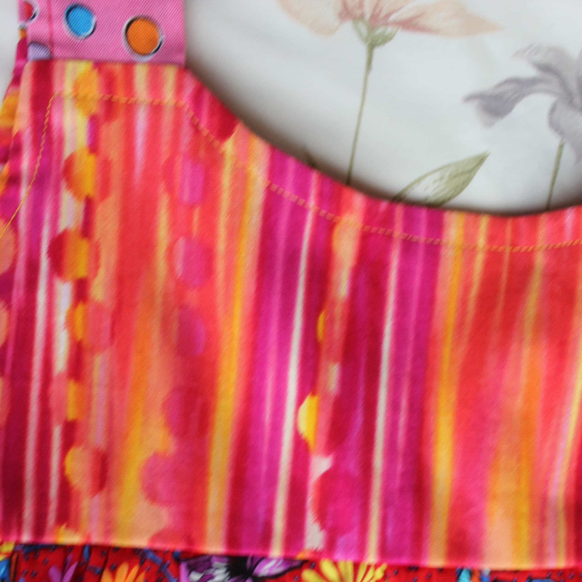 Girls Dress, Size 5, Multicoloured Stripes/Butterflies/Spots.