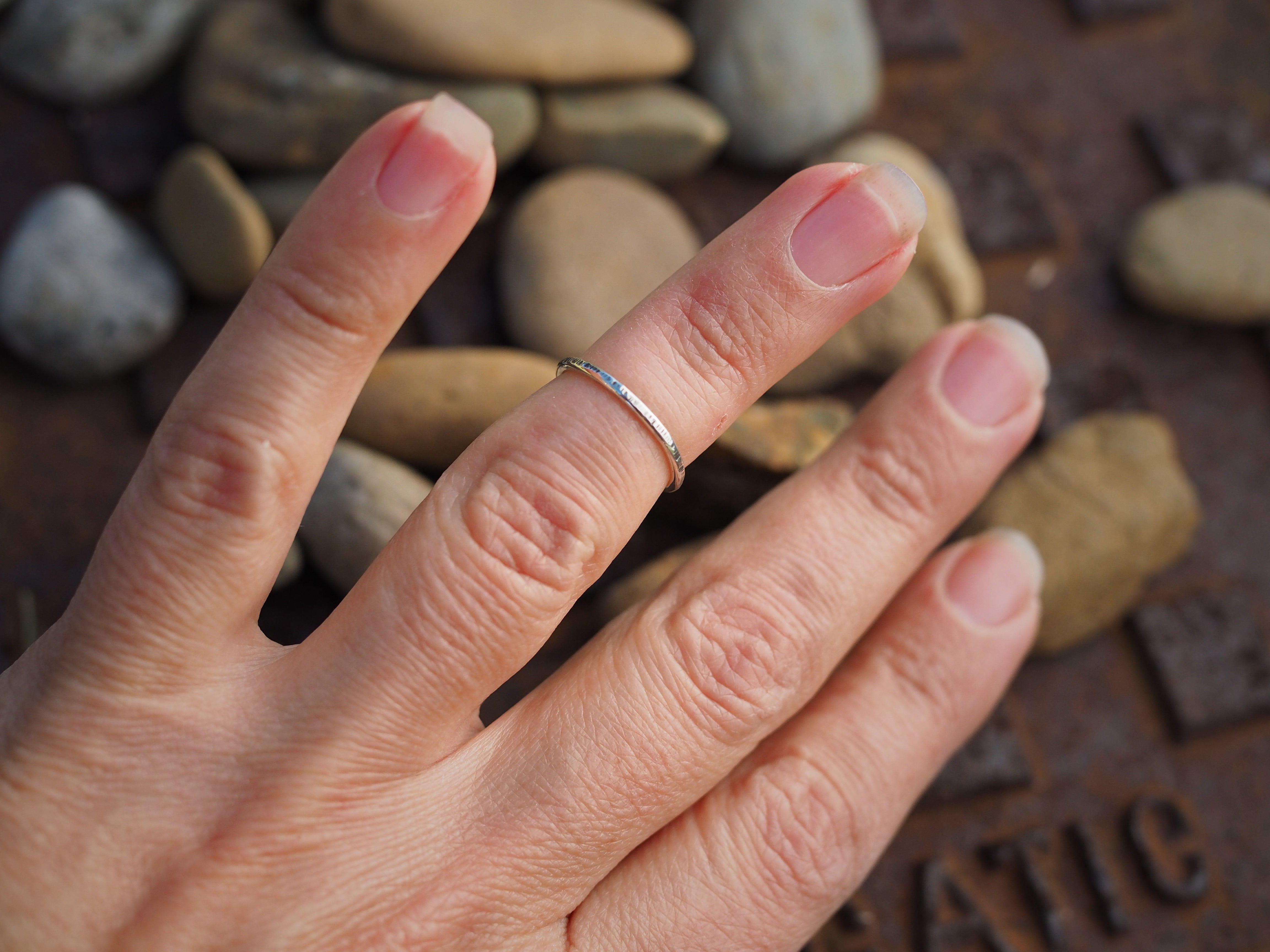 Sterling Silver Textured Stacker Ring