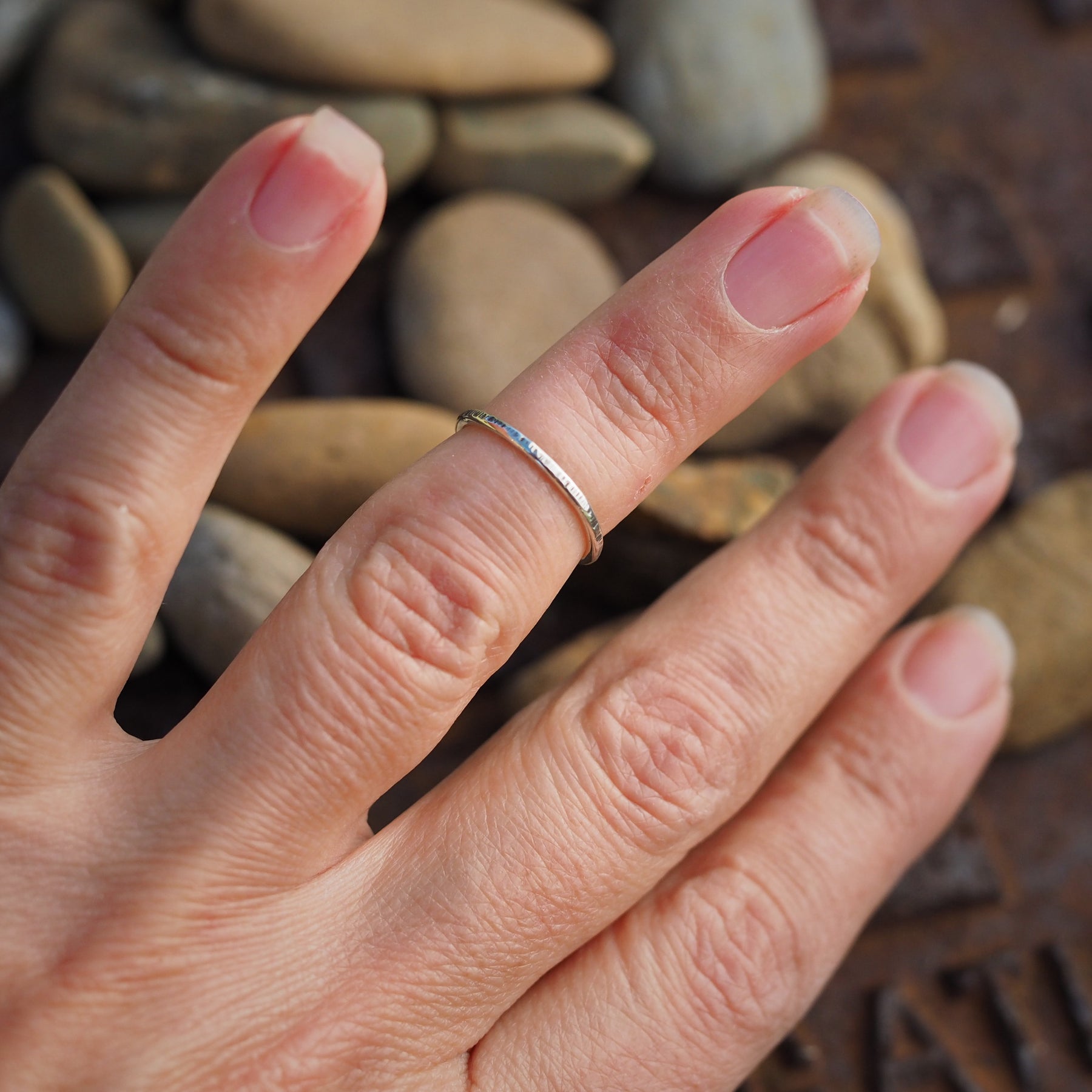 Sterling Silver Textured Stacker Ring