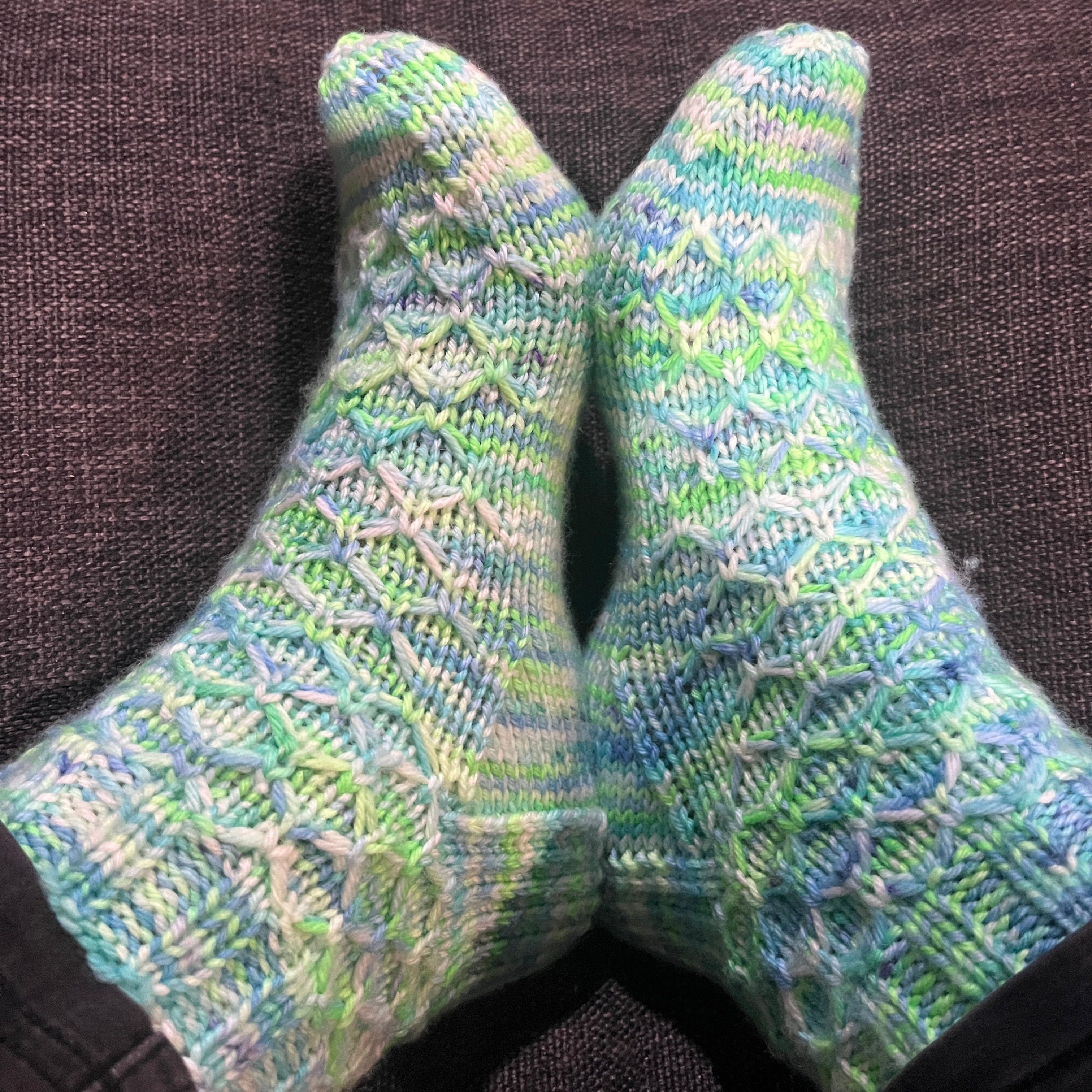 Hand knit socks using Australian hand dyed yarn