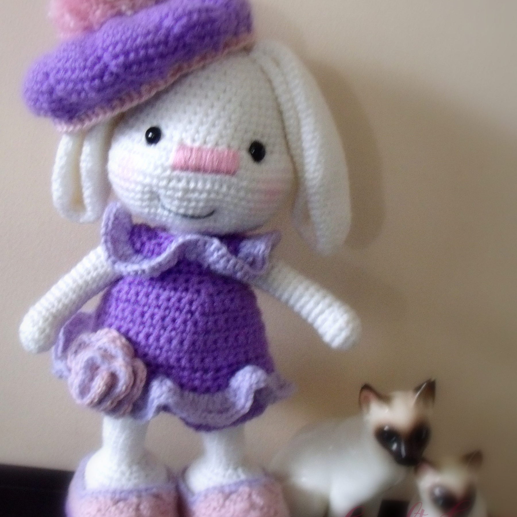 Bunny Girl Doll – Crochet Amigurumi Rabbit – Purple and Pink