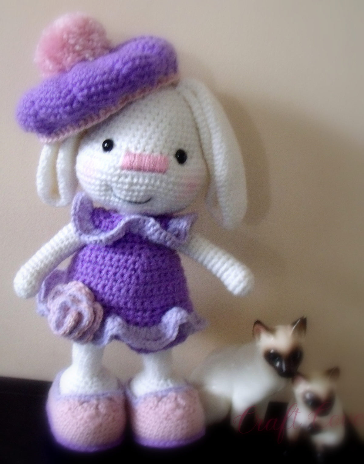 Bunny Girl Doll – Crochet Amigurumi Rabbit – Purple and Pink
