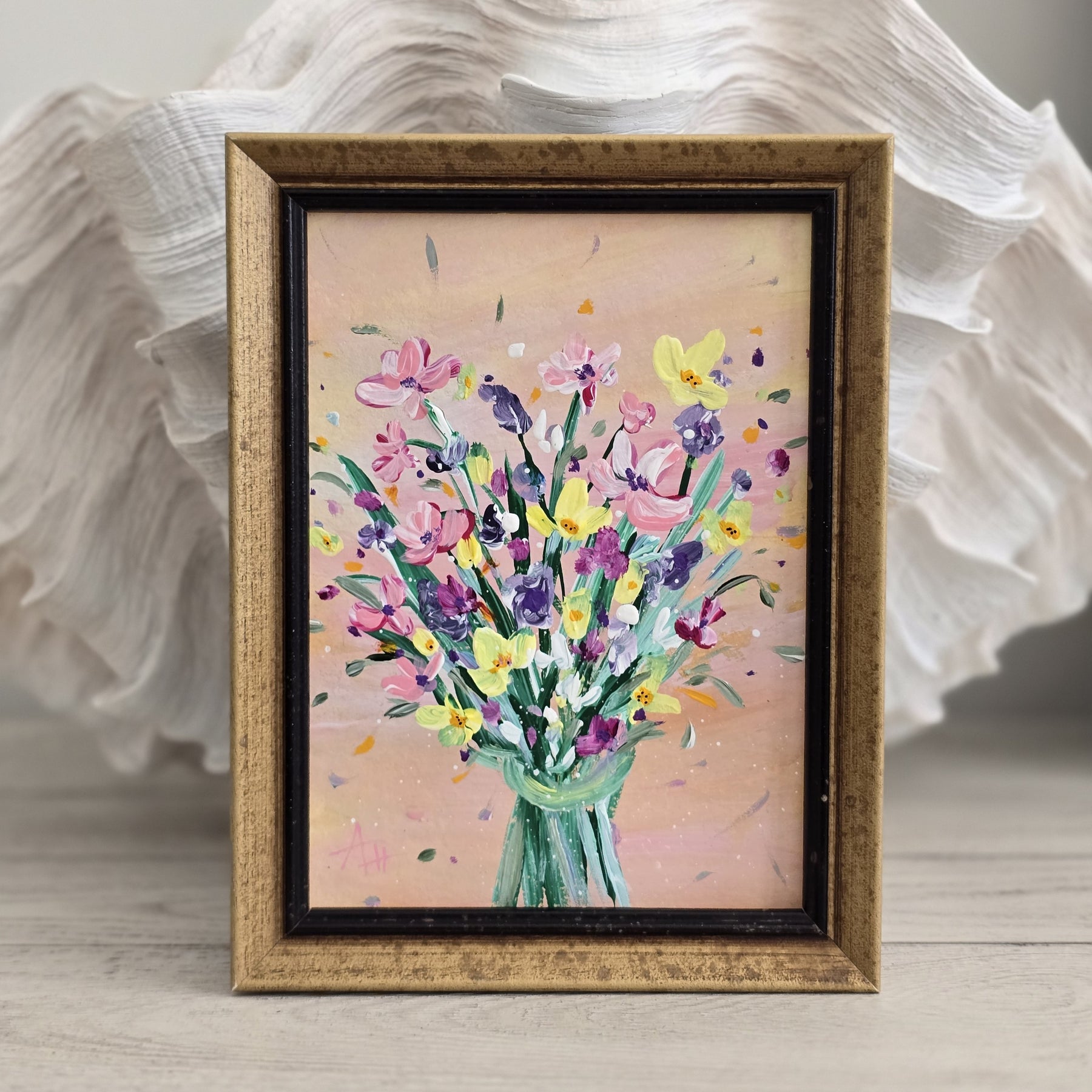 'Cheerful Bouquet' - Framed Artwork
