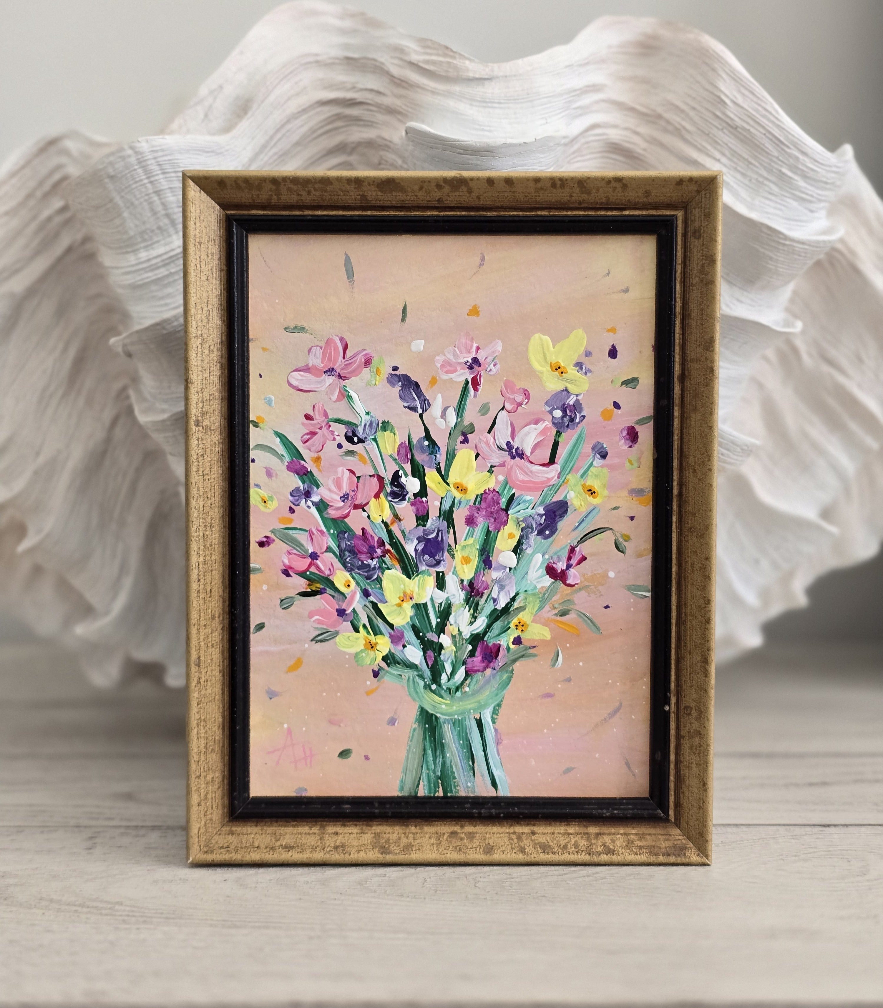 'Cheerful Bouquet' - Framed Artwork