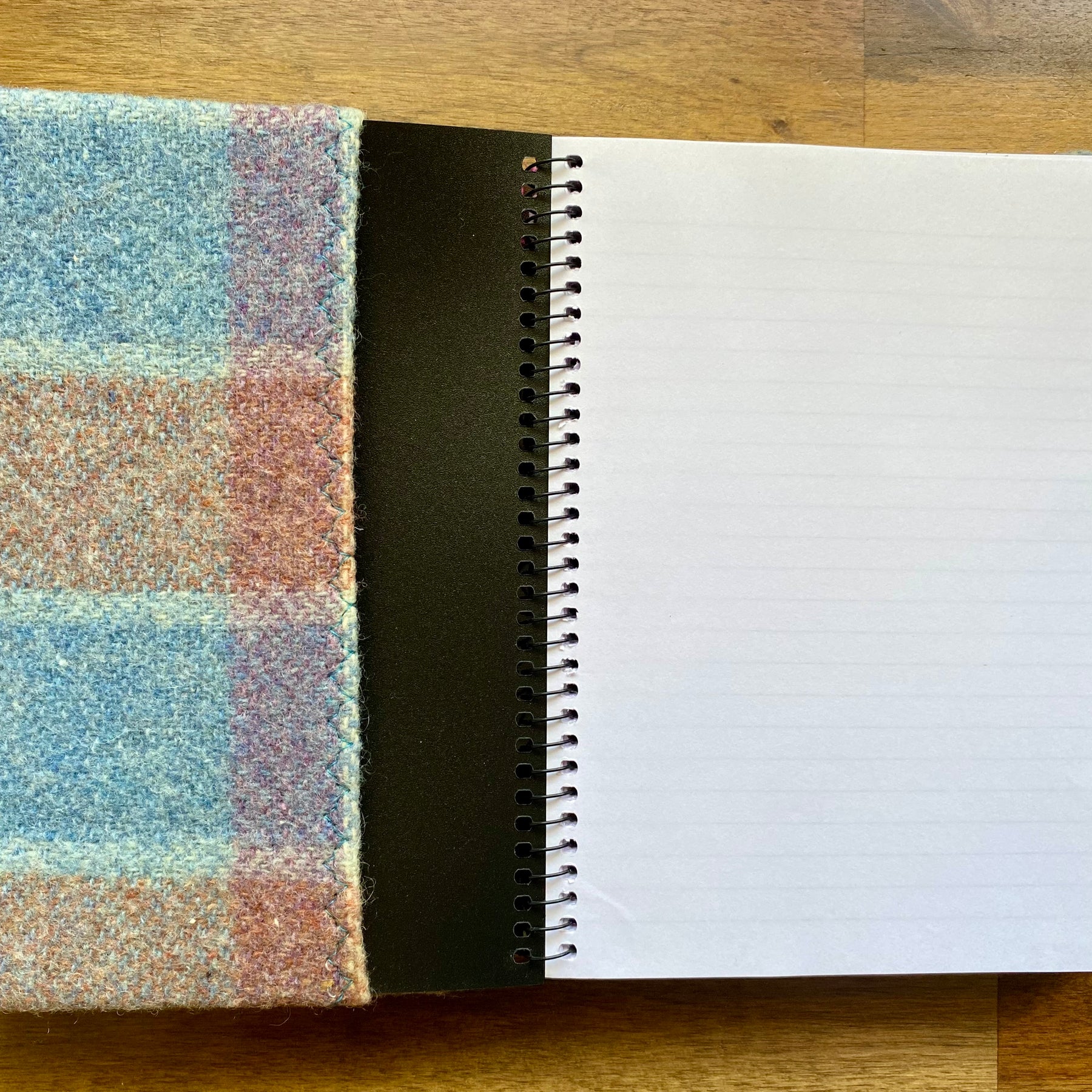 A5 Upcycled Notebook Highland Cow - Blue