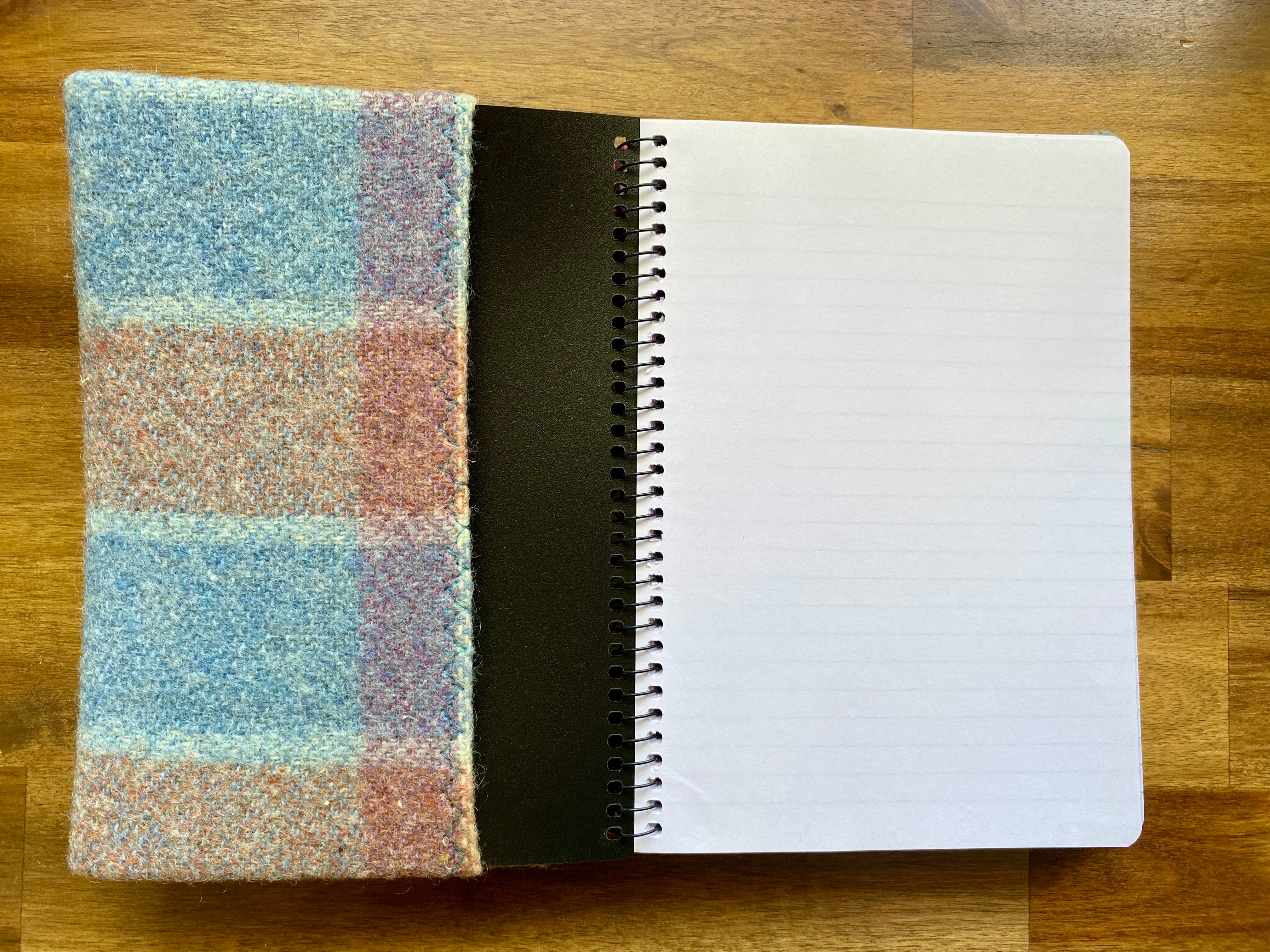 A5 Upcycled Notebook Highland Cow - Blue