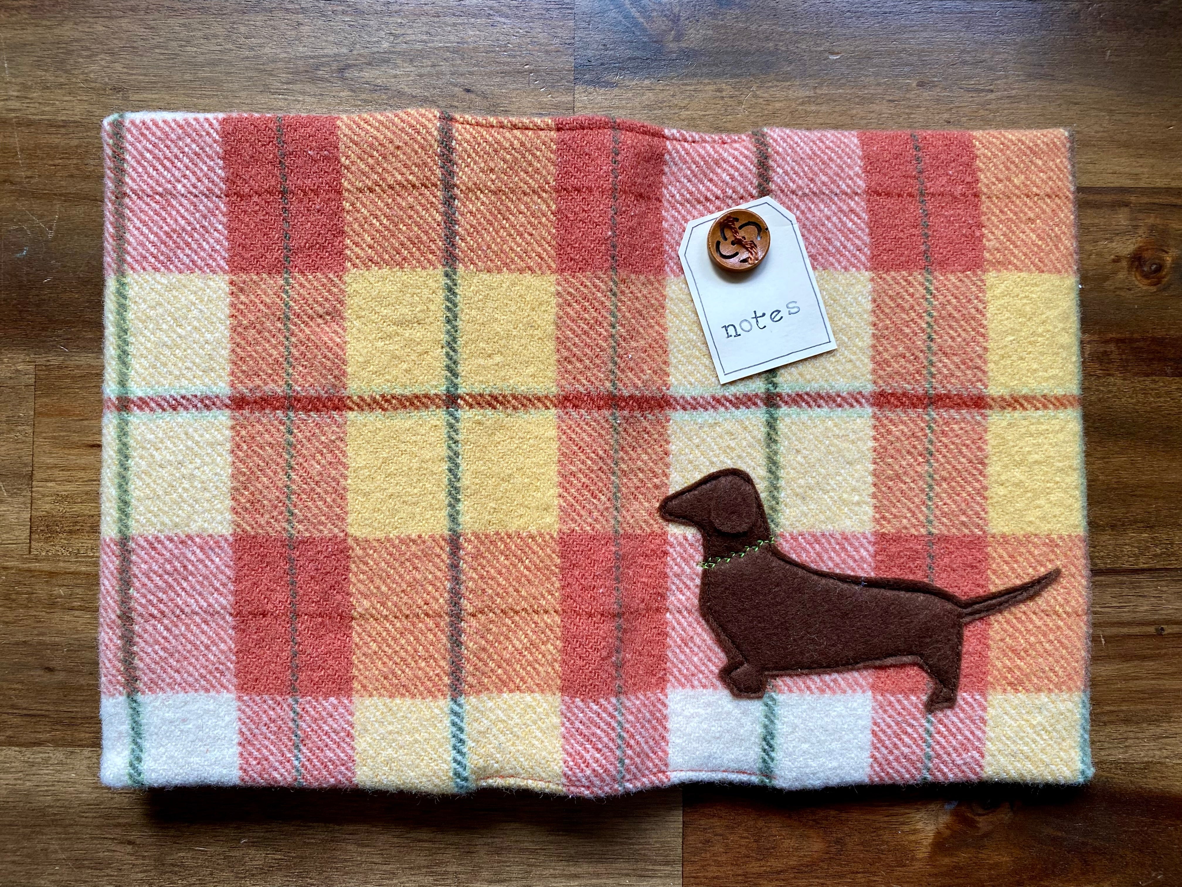 A5 Upcycled Notebook Dachshund - Orange