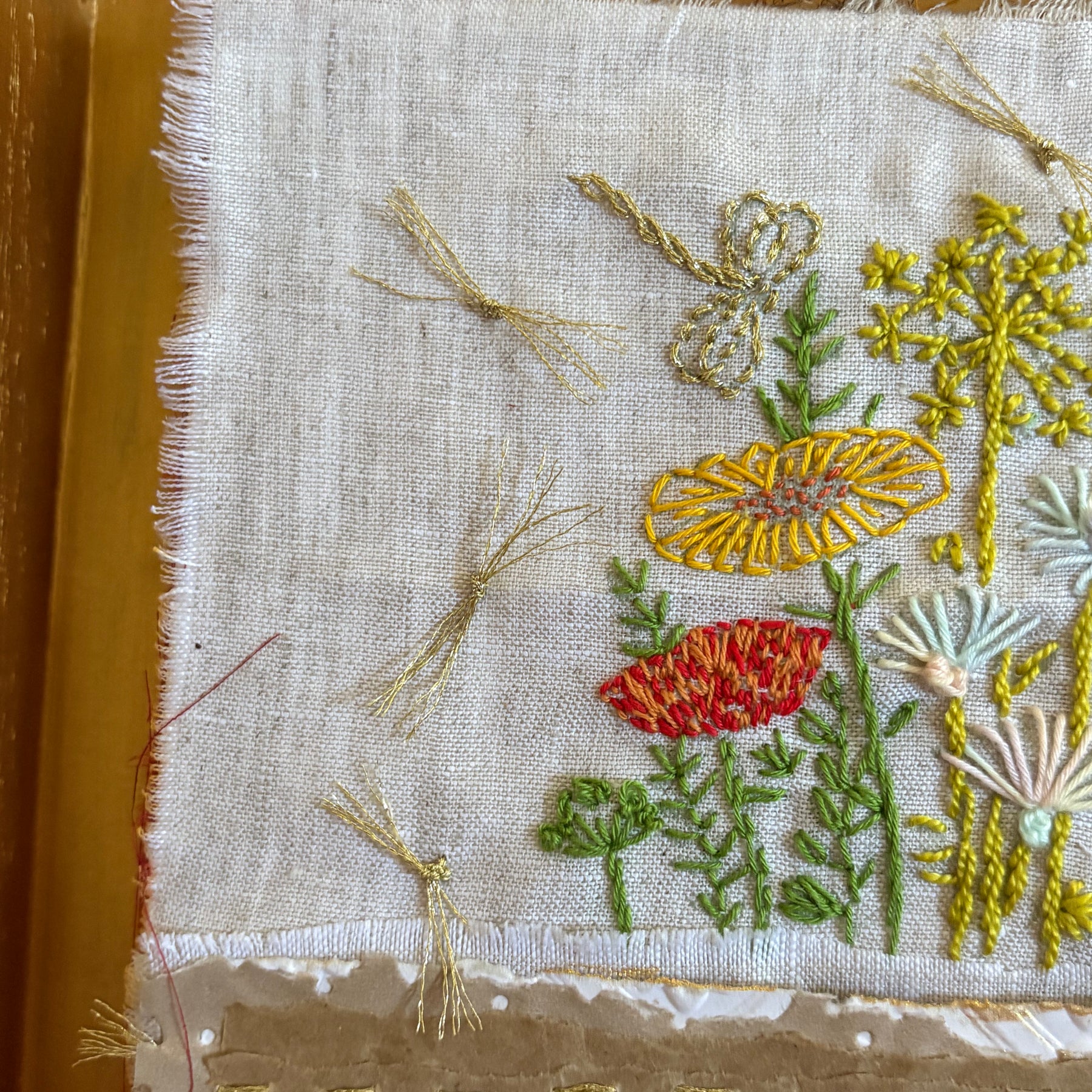 Flower Garden, framed mixed media