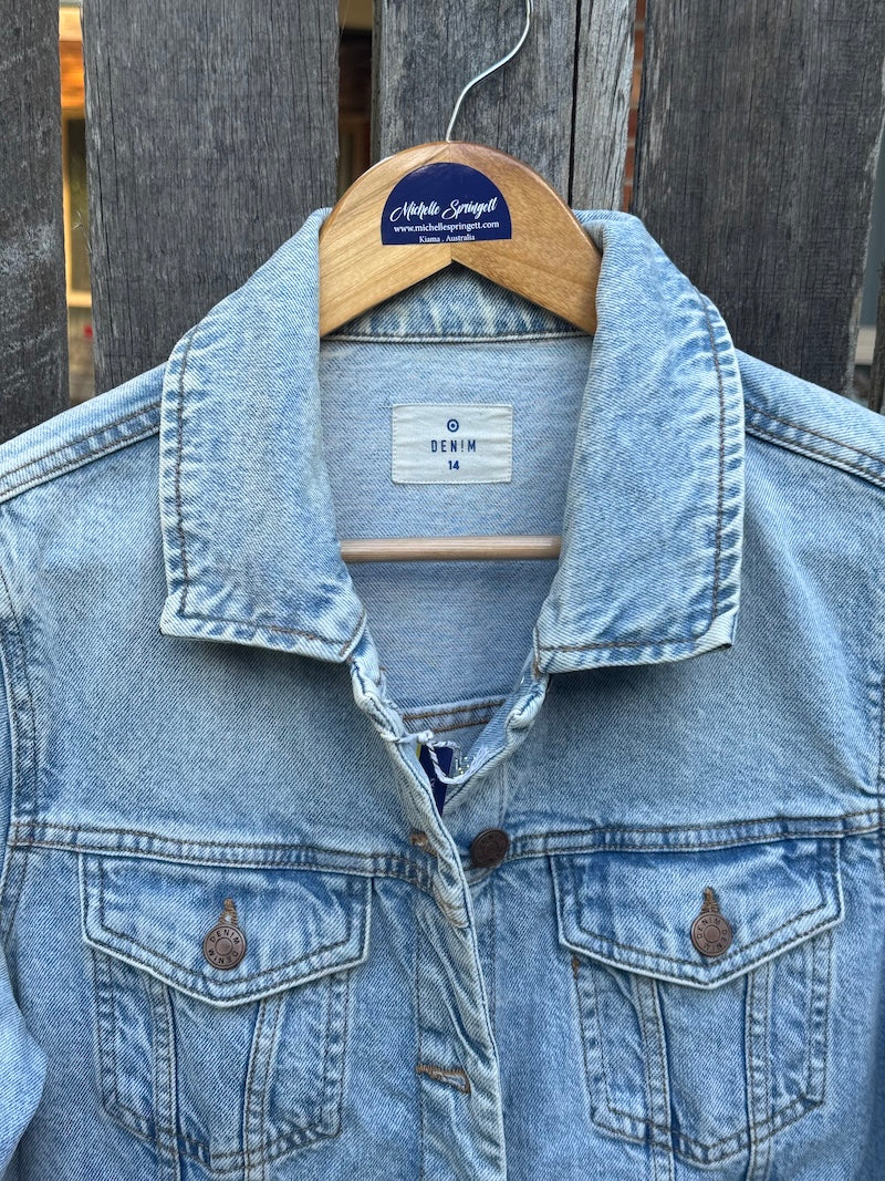 Cockatiel Hand-painted Denim Recycled Jacket 14