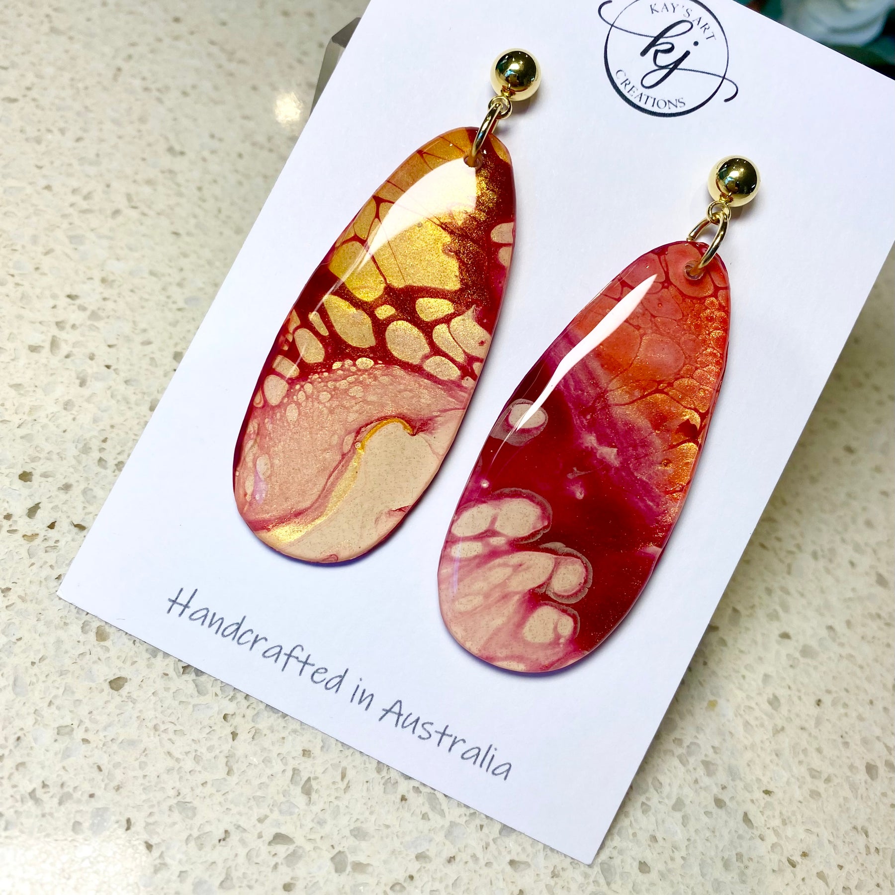 Unique Burgundy Rust Artisan Earrings