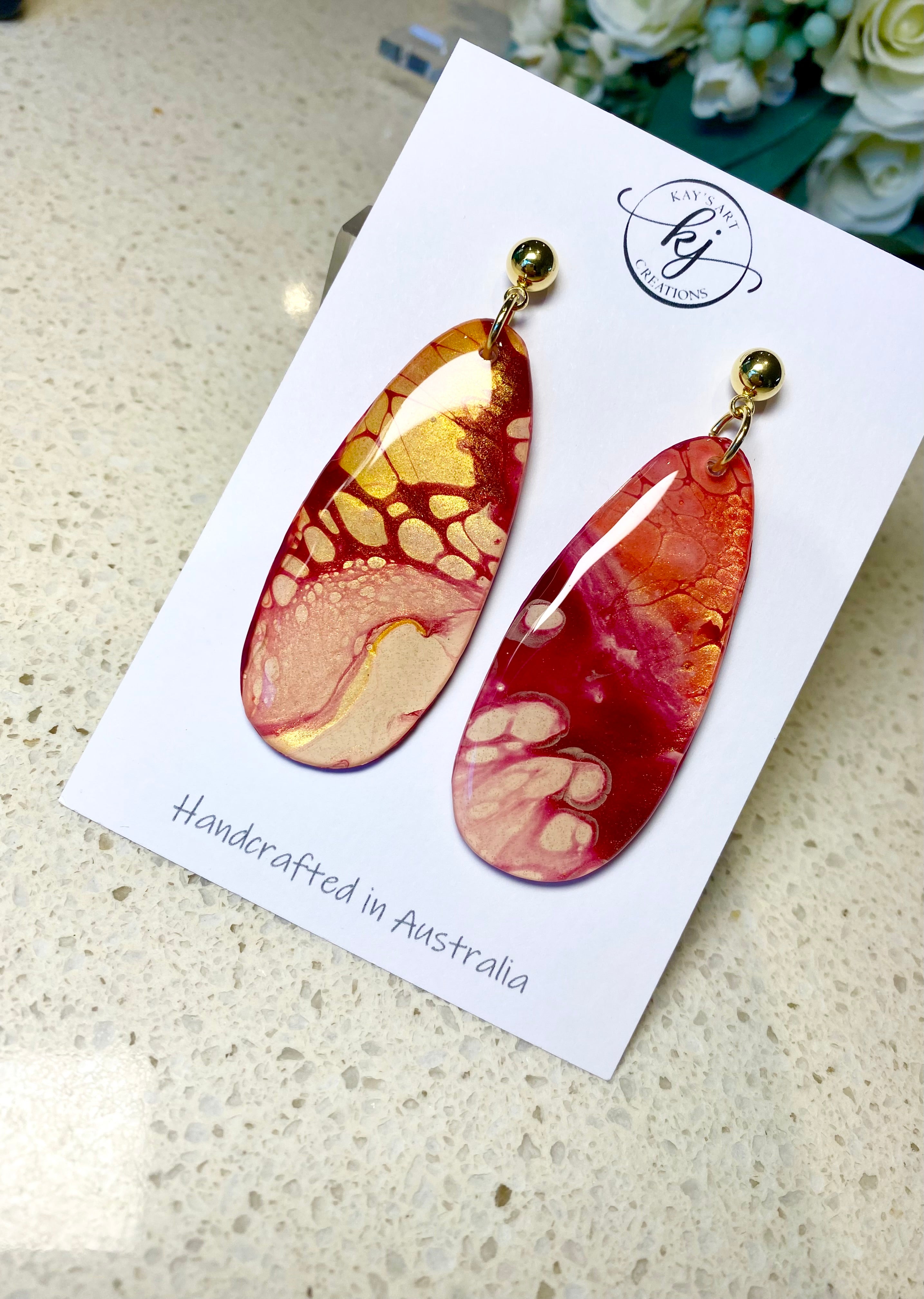 Unique Burgundy Rust Artisan Earrings