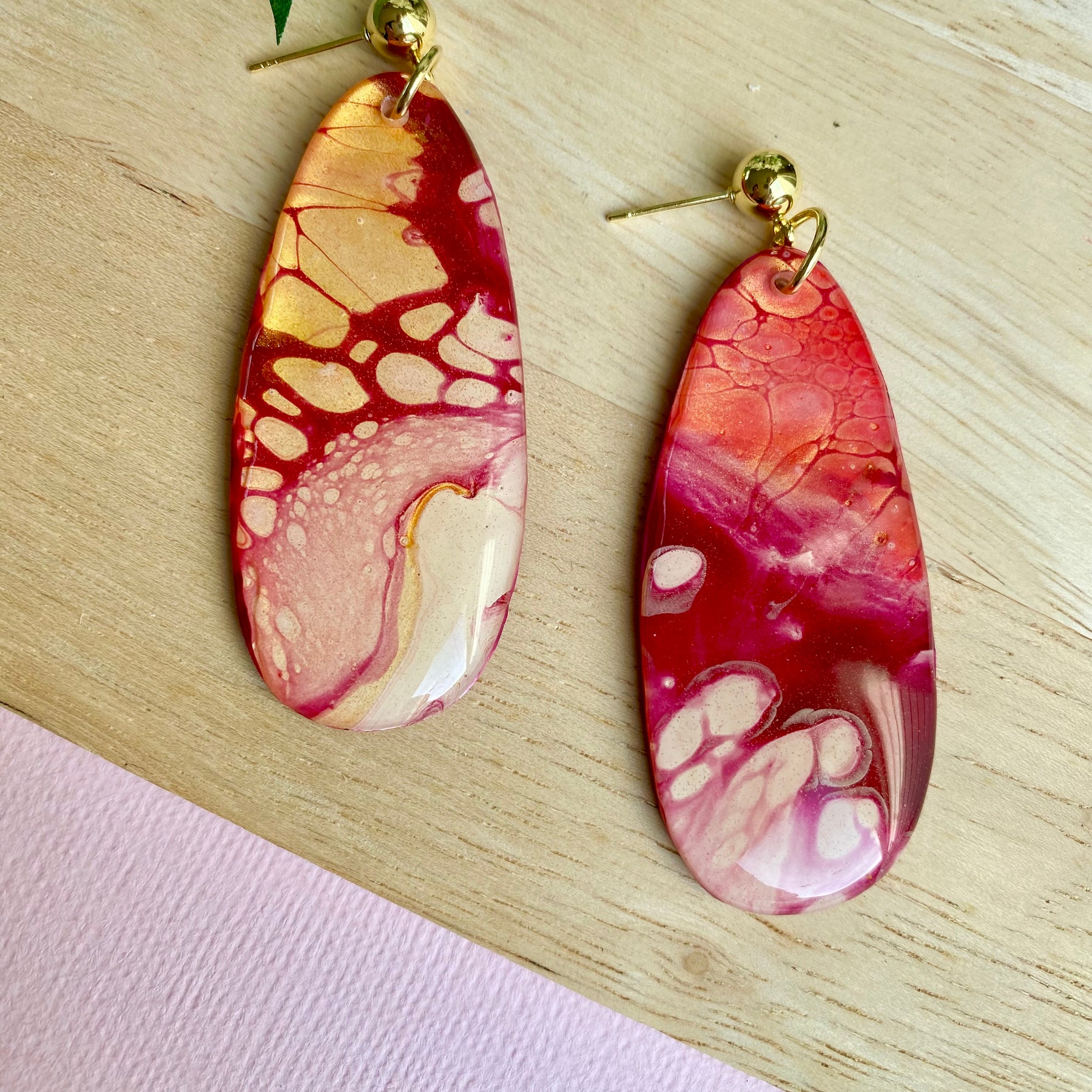 Unique Burgundy Rust Artisan Earrings