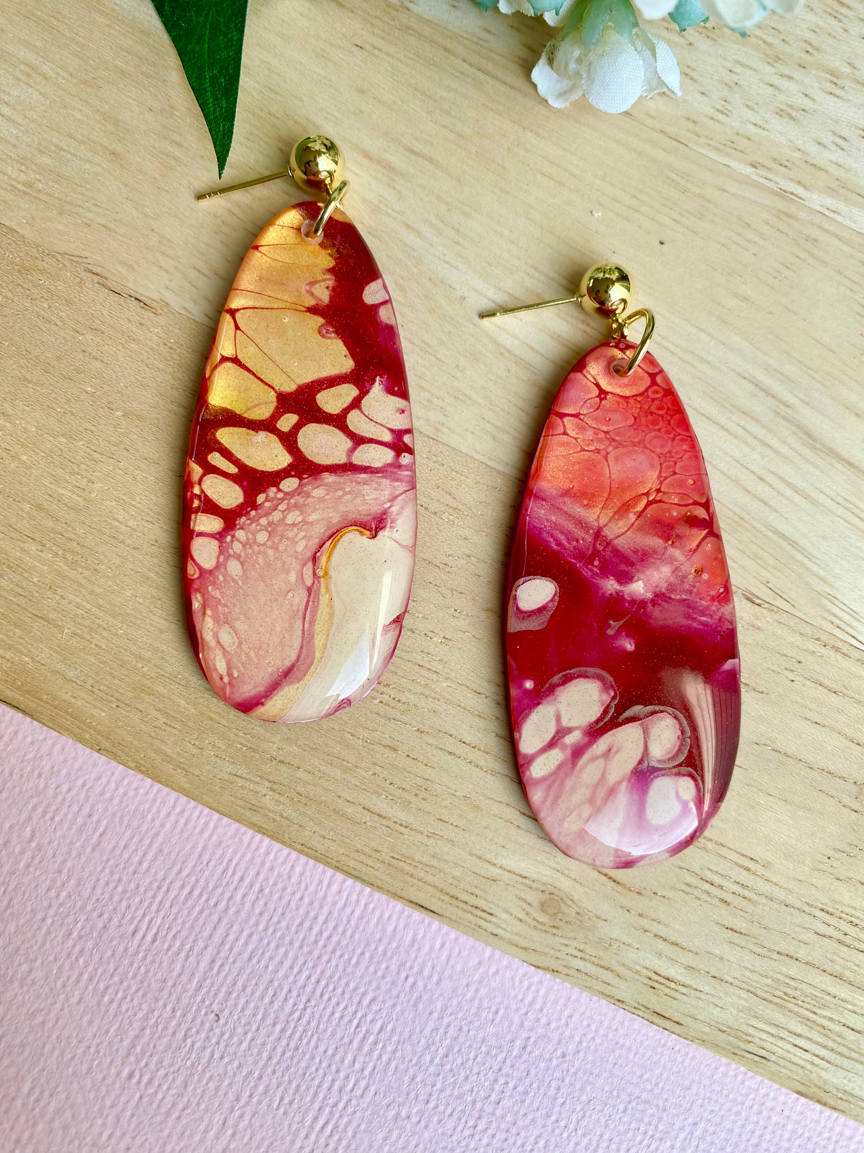 Unique Burgundy Rust Artisan Earrings