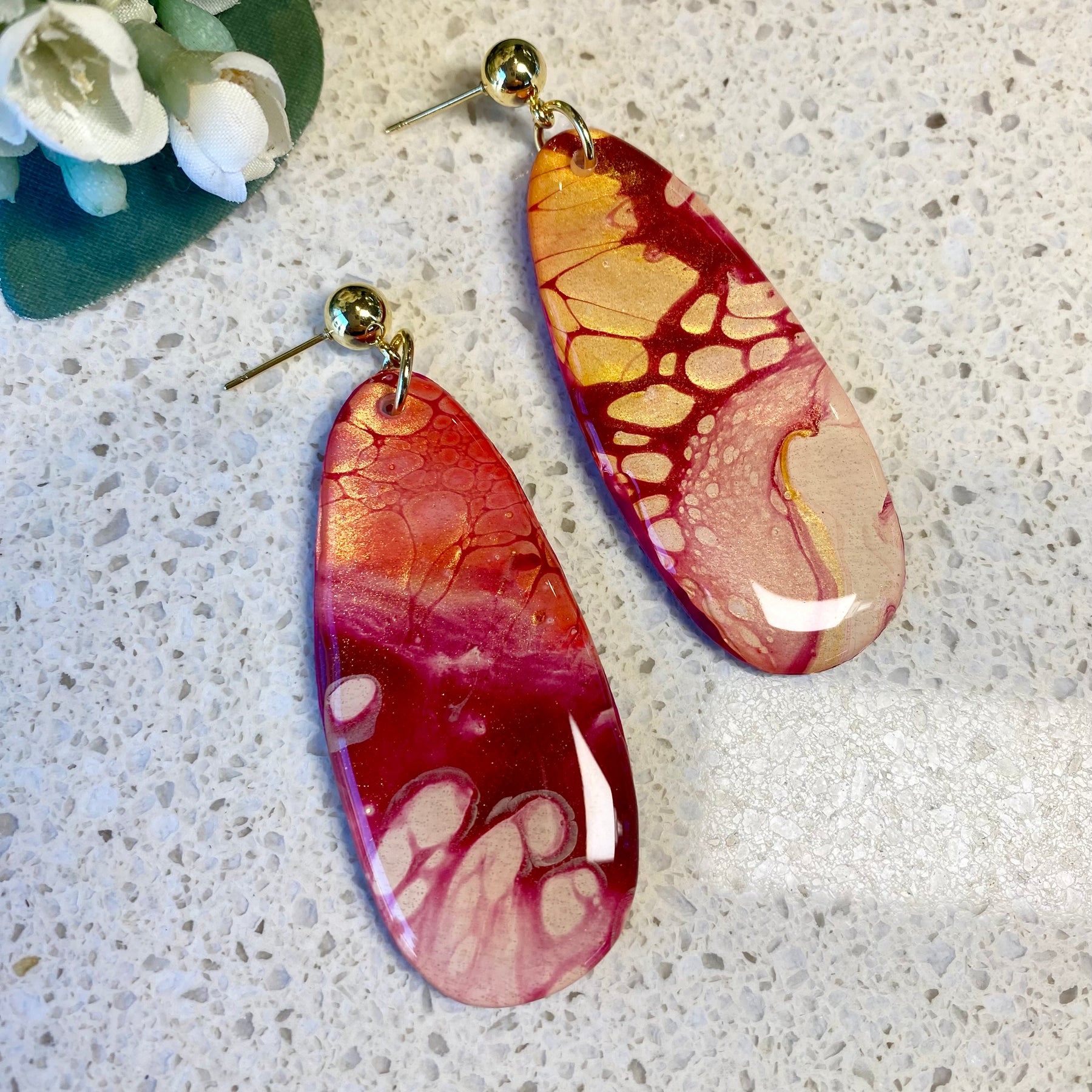 Unique Burgundy Rust Artisan Earrings