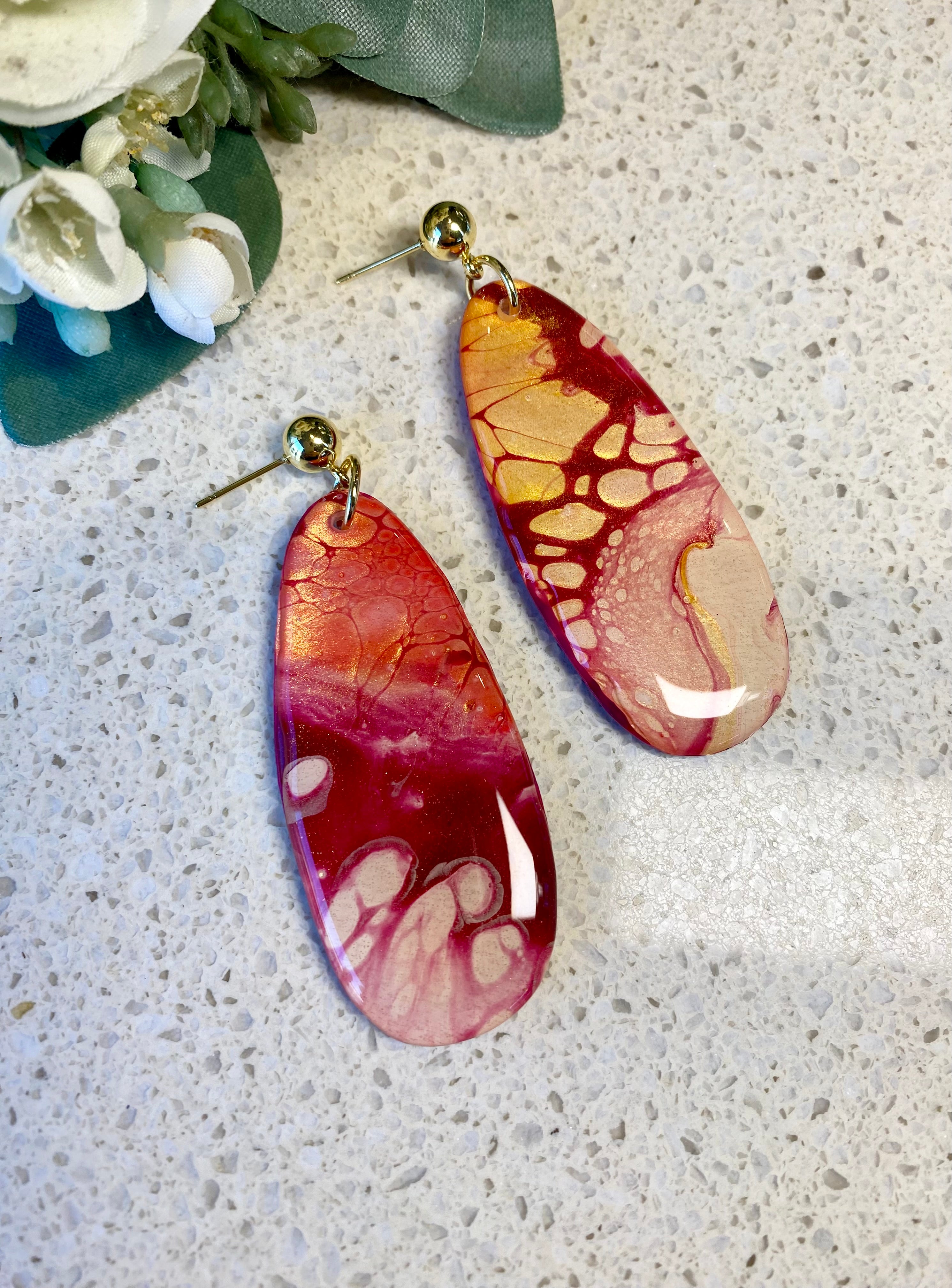 Unique Burgundy Rust Artisan Earrings