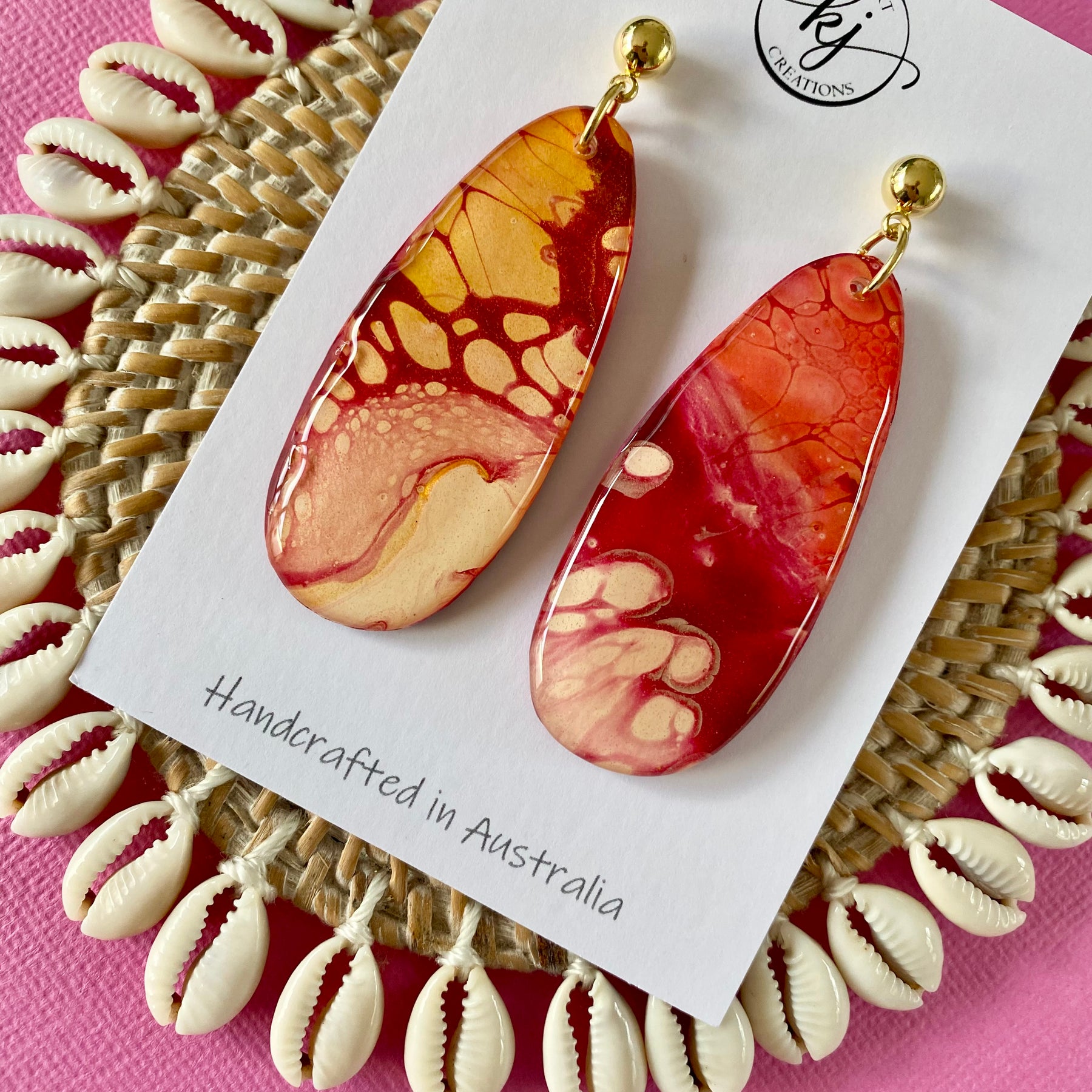 Unique Burgundy Rust Artisan Earrings