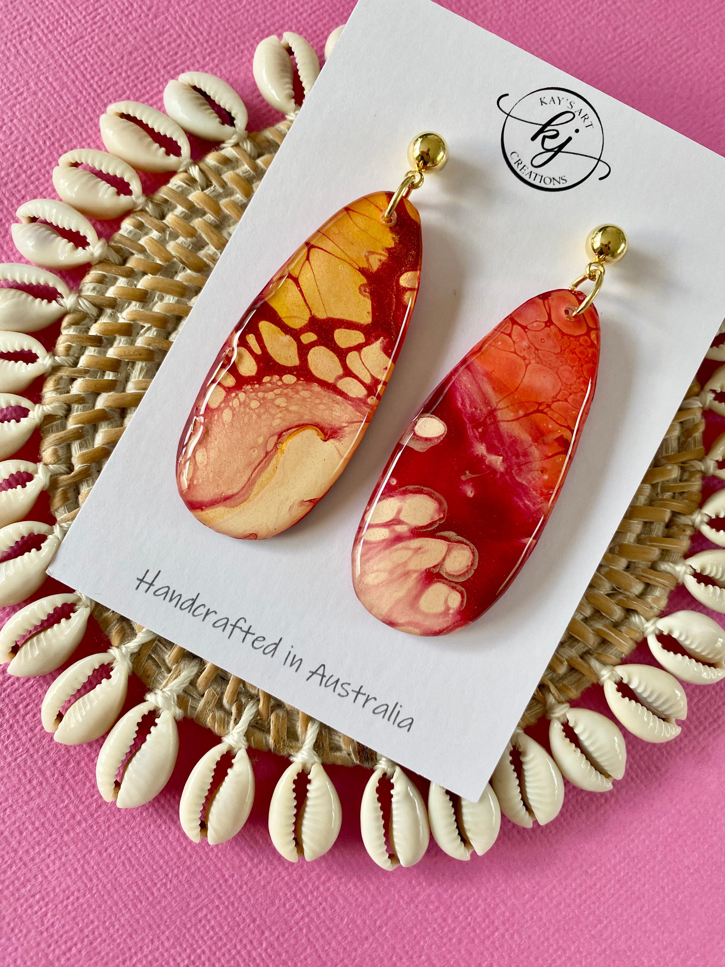 Unique Burgundy Rust Artisan Earrings